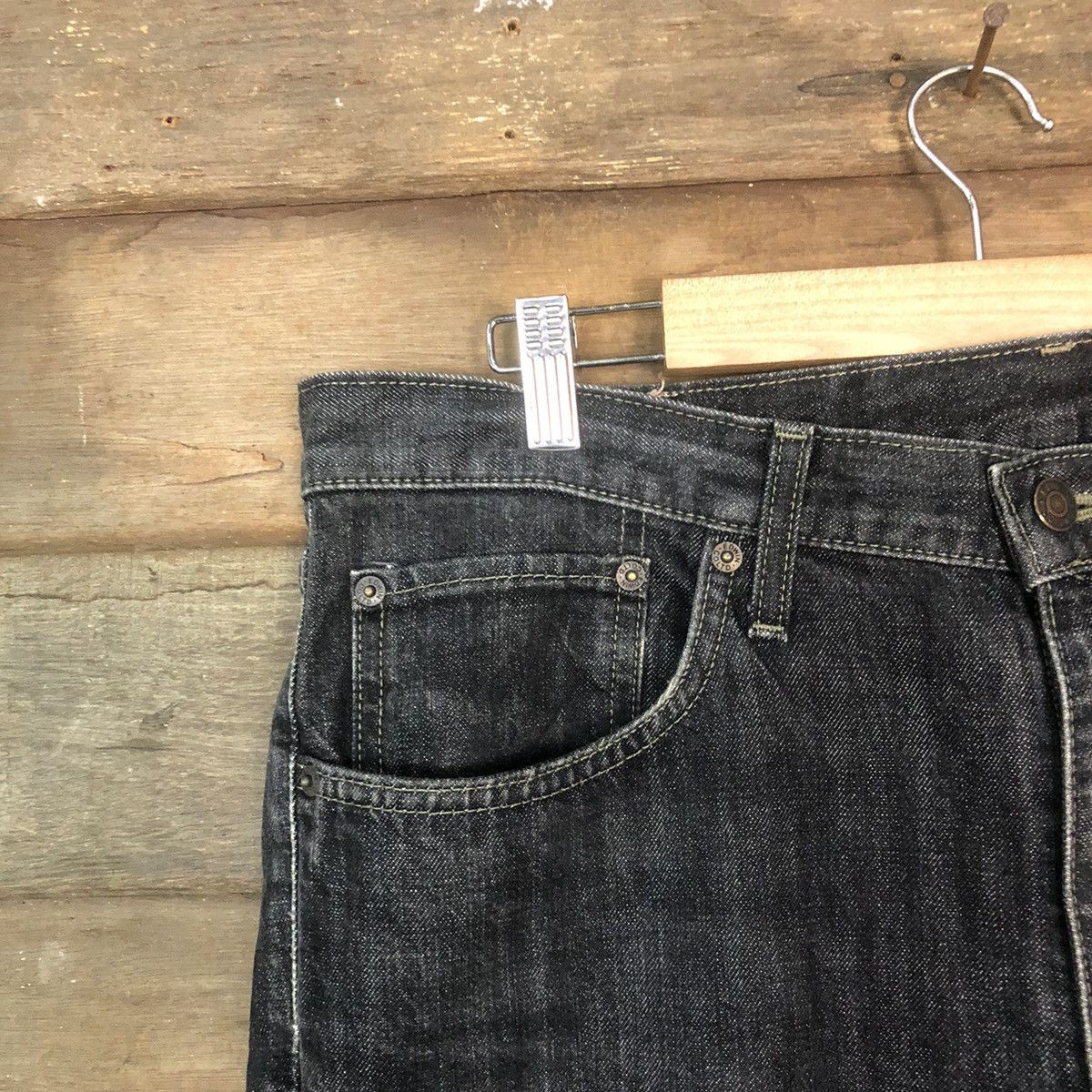 Edwin DLS Edwin vintage black Gray Distressed Denim Pants #BB555 Size US 35 - 4 Thumbnail