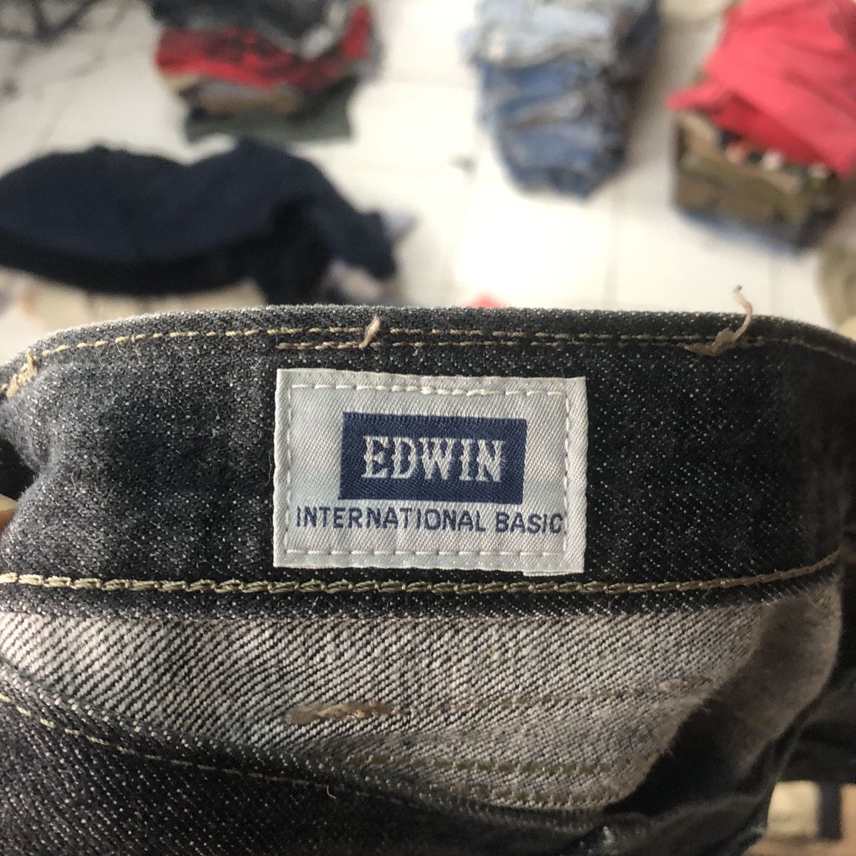 Edwin DLS Edwin vintage black Gray Distressed Denim Pants #BB555 Size US 35 - 17 Thumbnail