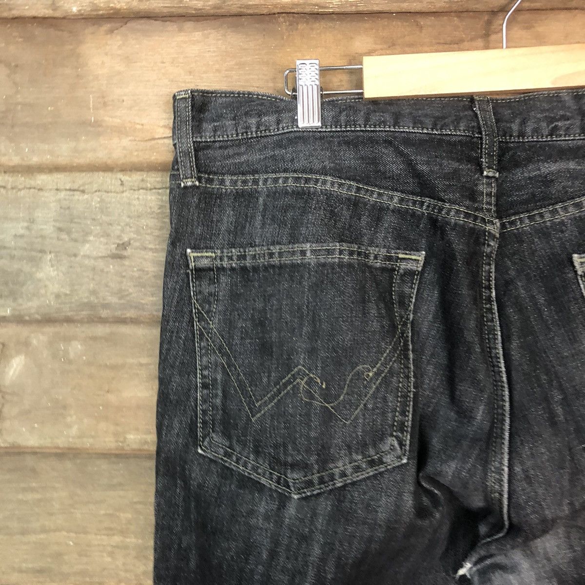 Edwin DLS Edwin vintage black Gray Distressed Denim Pants #BB555 Size US 35 - 13 Thumbnail