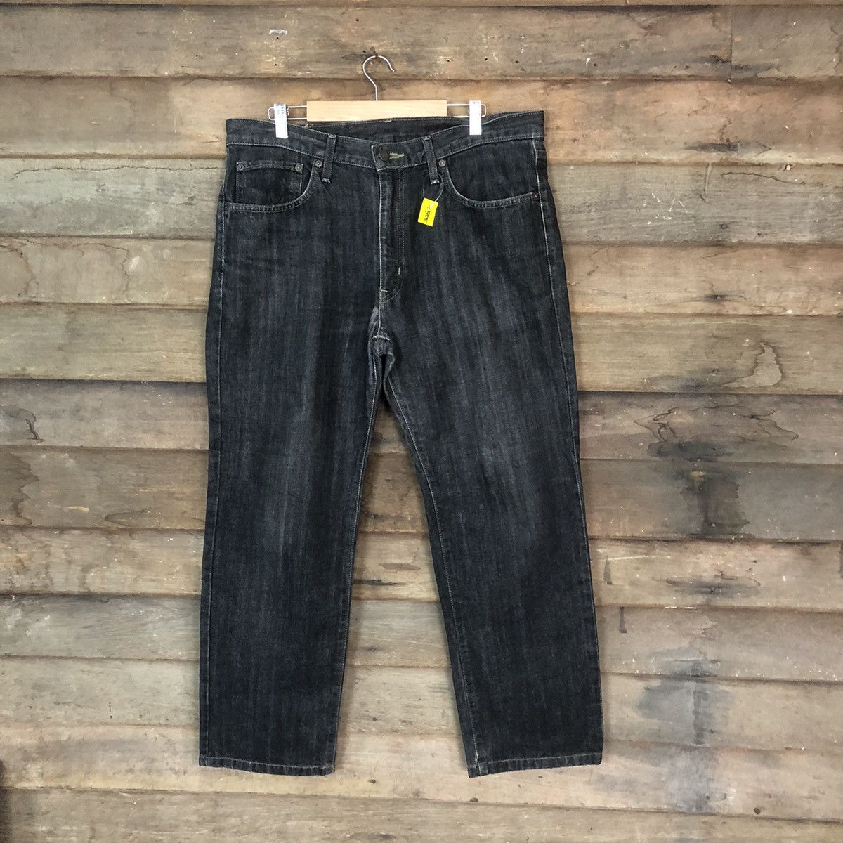 Edwin DLS Edwin vintage black Gray Distressed Denim Pants #BB555 Size US 35 - 1 Thumbnail