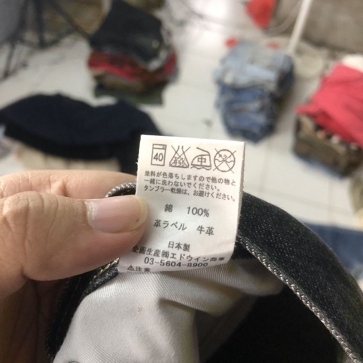 Edwin DLS Edwin vintage black Gray Distressed Denim Pants #BB555 Size US 35 - 19 Thumbnail