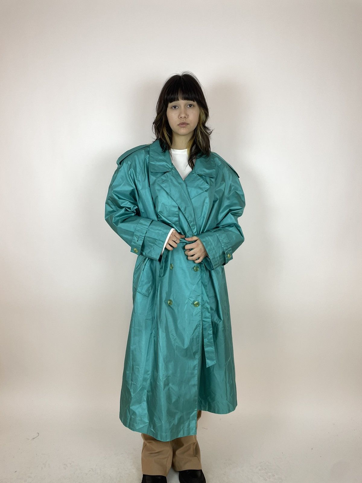 Vintage MAGGIE LAWRENCE Vintage blue trench coat Womens size Large Size L / US 10 / IT 46 - 9 Thumbnail