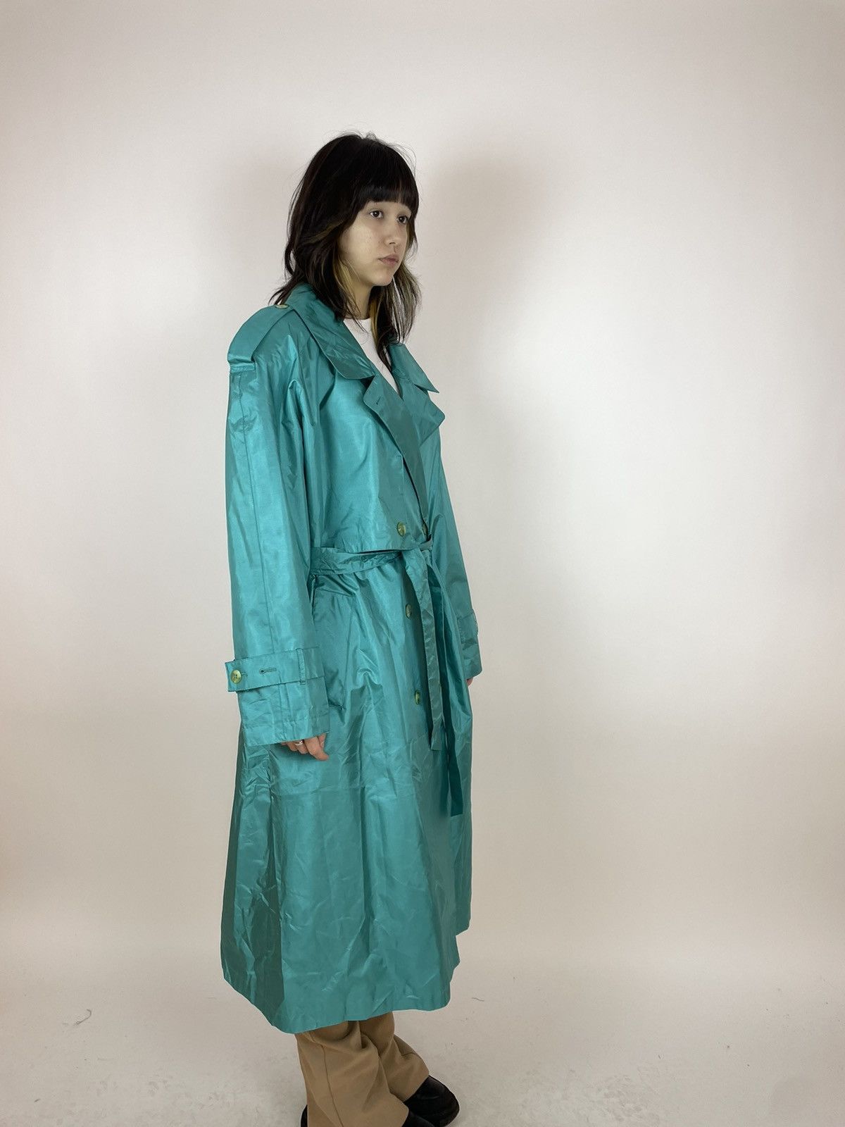 Vintage MAGGIE LAWRENCE Vintage blue trench coat Womens size Large Size L / US 10 / IT 46 - 4 Thumbnail