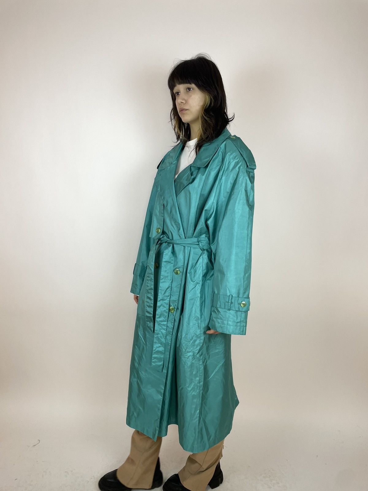 Vintage MAGGIE LAWRENCE Vintage blue trench coat Womens size Large Size L / US 10 / IT 46 - 5 Thumbnail