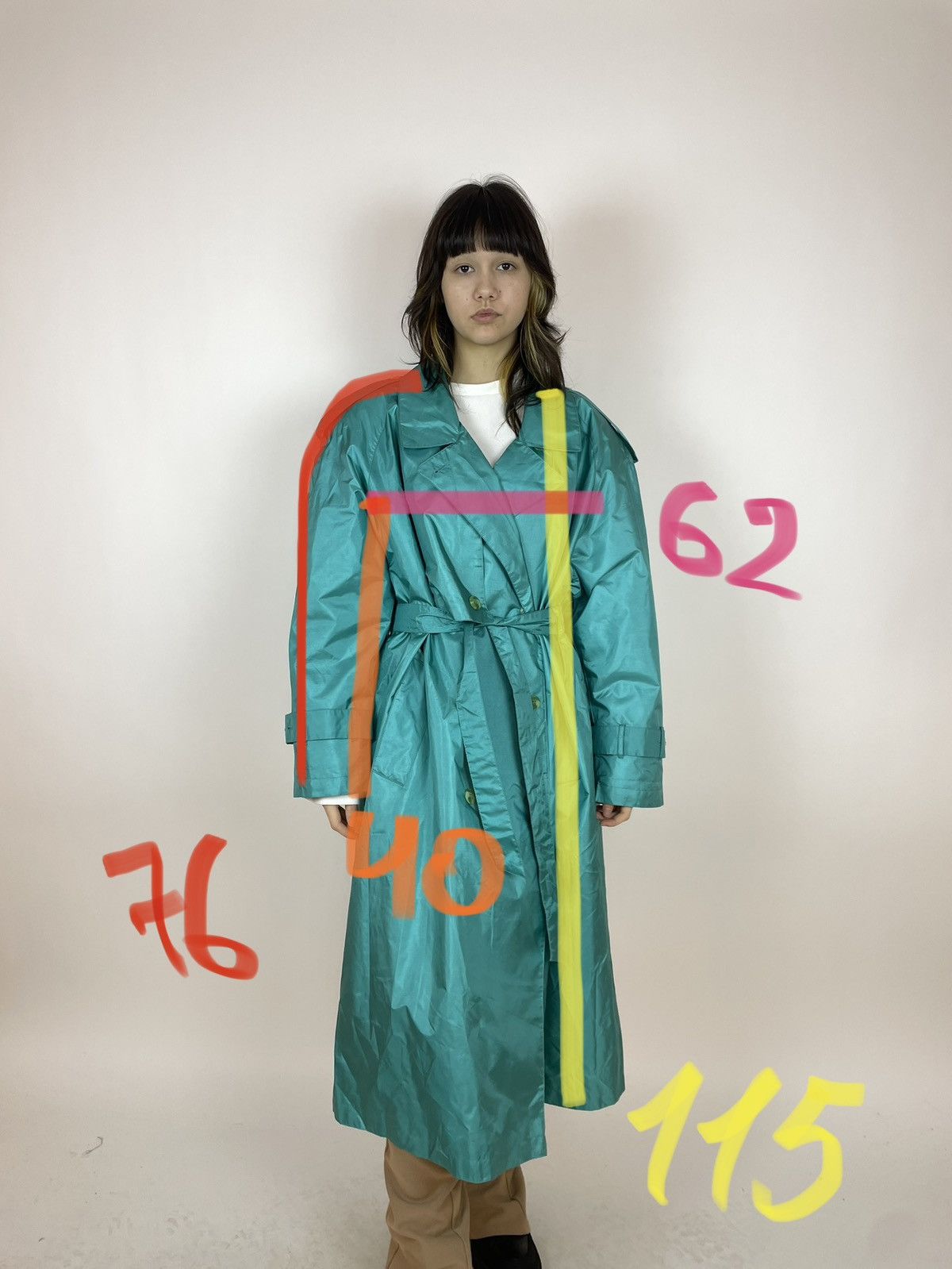 Vintage MAGGIE LAWRENCE Vintage blue trench coat Womens size Large Size L / US 10 / IT 46 - 13 Thumbnail