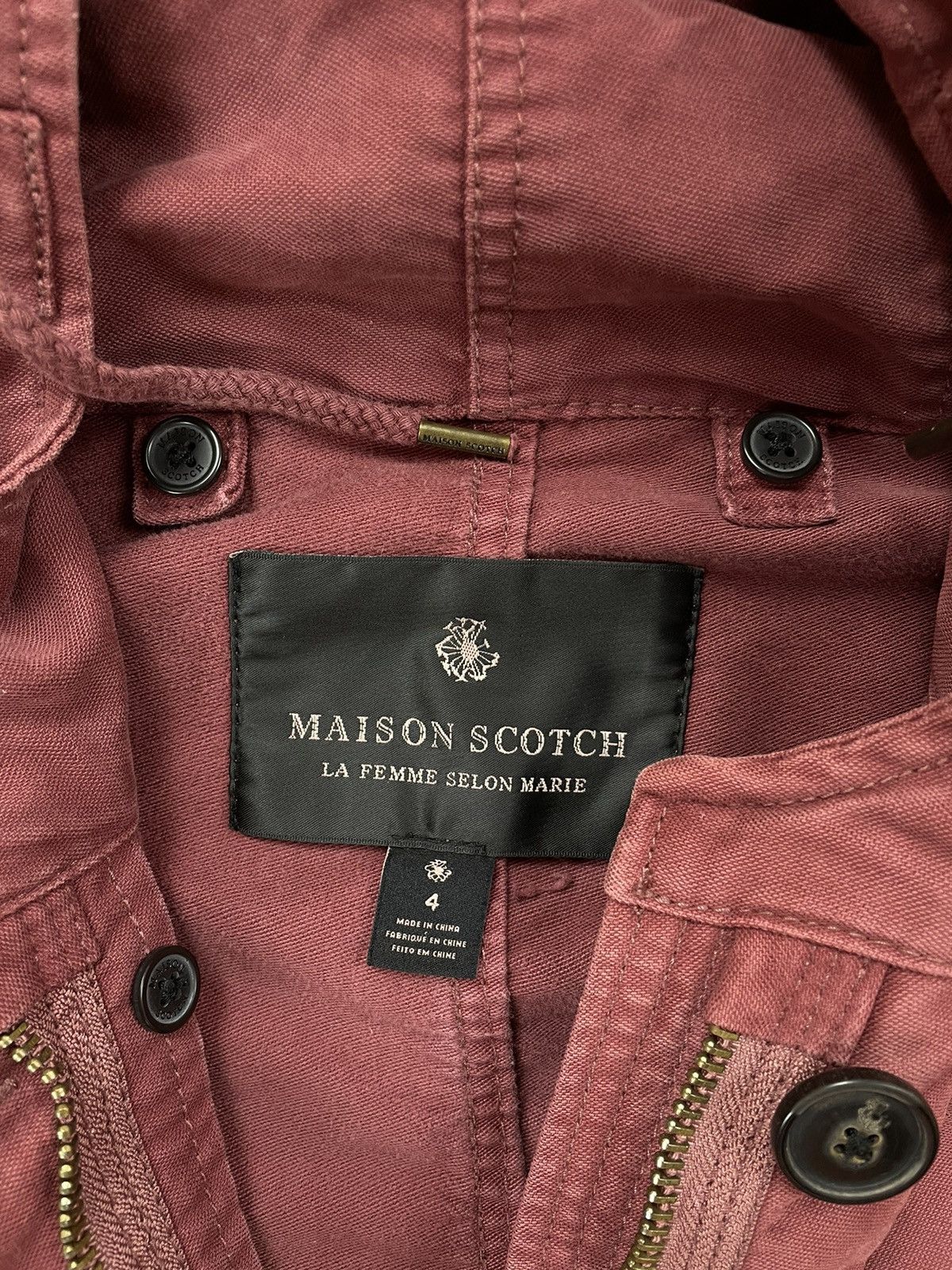 Other MAISON SCOTCH WOMENS NAVY RED COTTON PARKA JACKET SIZE L Size L / US 10 / IT 46 - 10 Thumbnail
