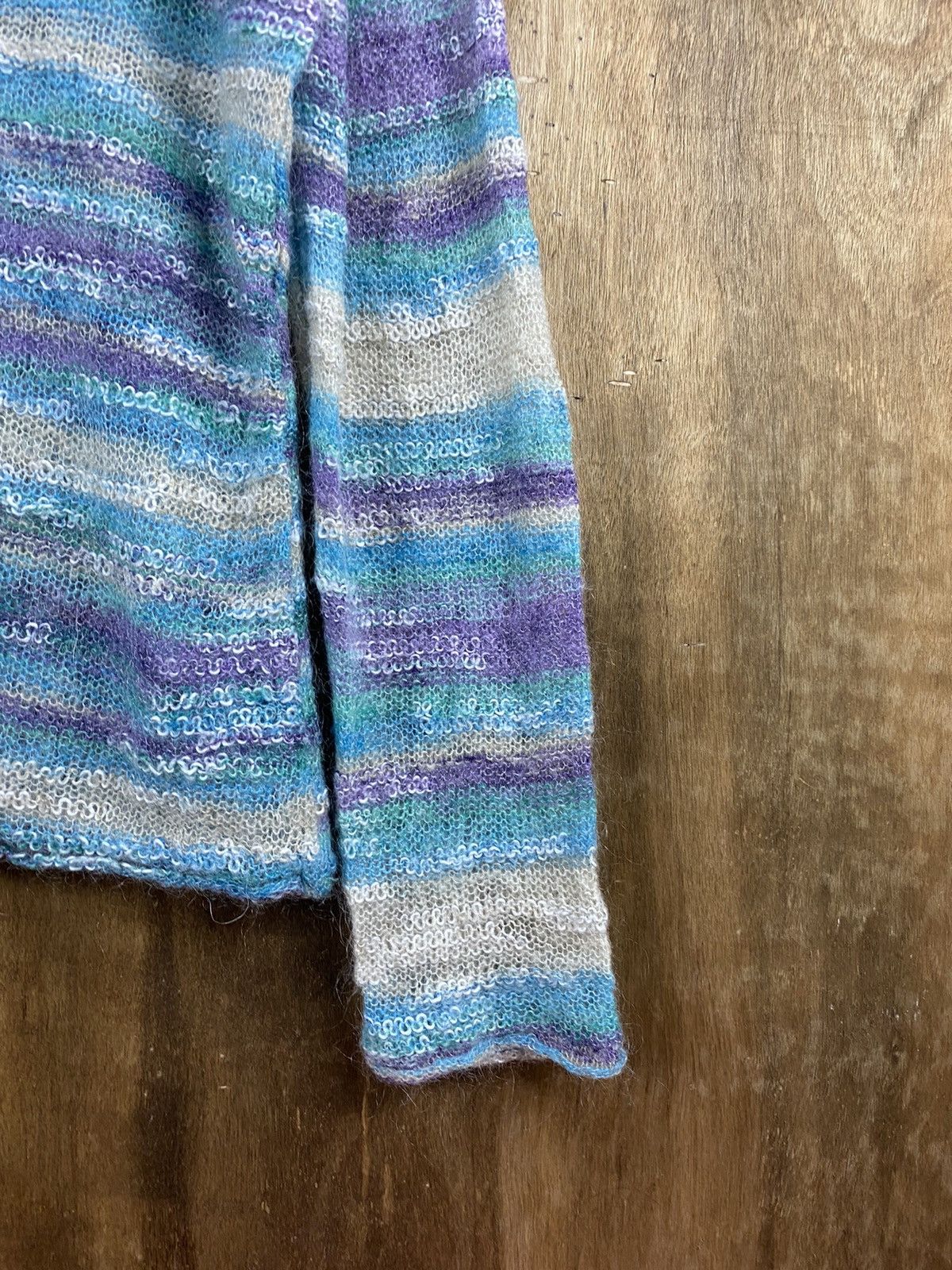 Japanese Brand Japanese stripe fur shag shaggy Knitwear mohair #Z024 Size US L / EU 52-54 / 3 - 7 Thumbnail