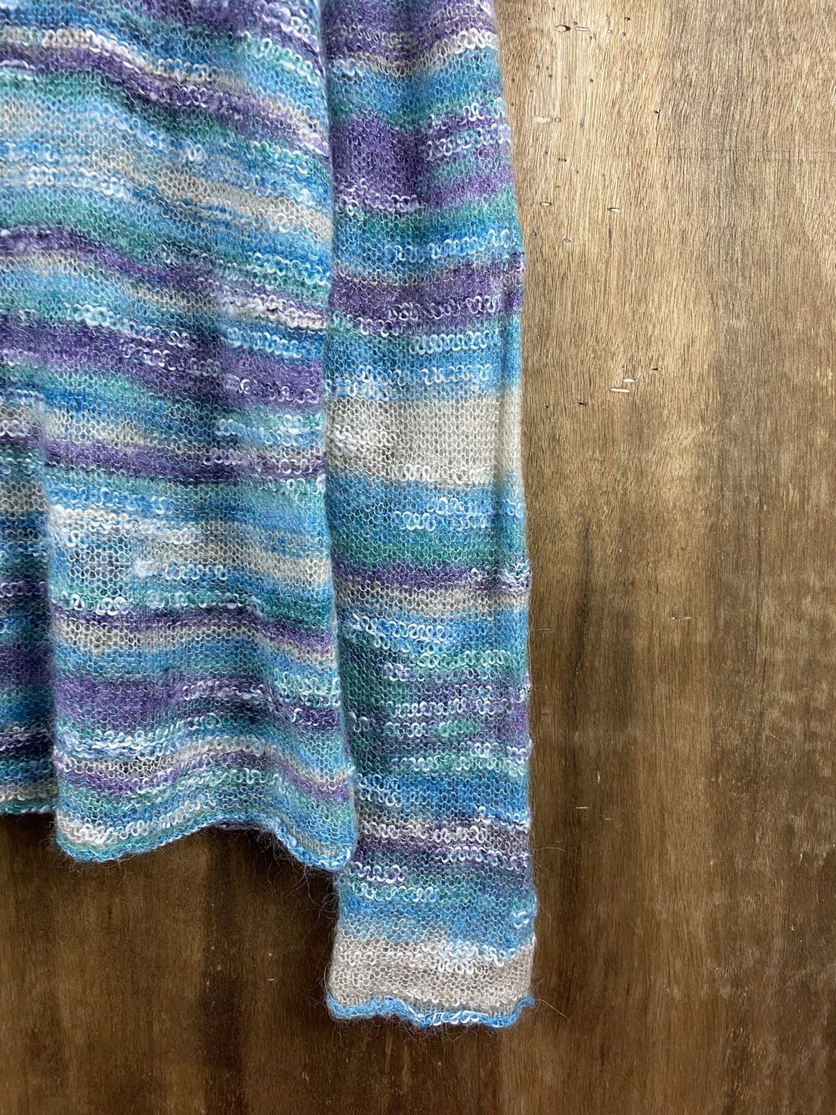 Japanese Brand Japanese stripe fur shag shaggy Knitwear mohair #Z024 Size US L / EU 52-54 / 3 - 13 Thumbnail