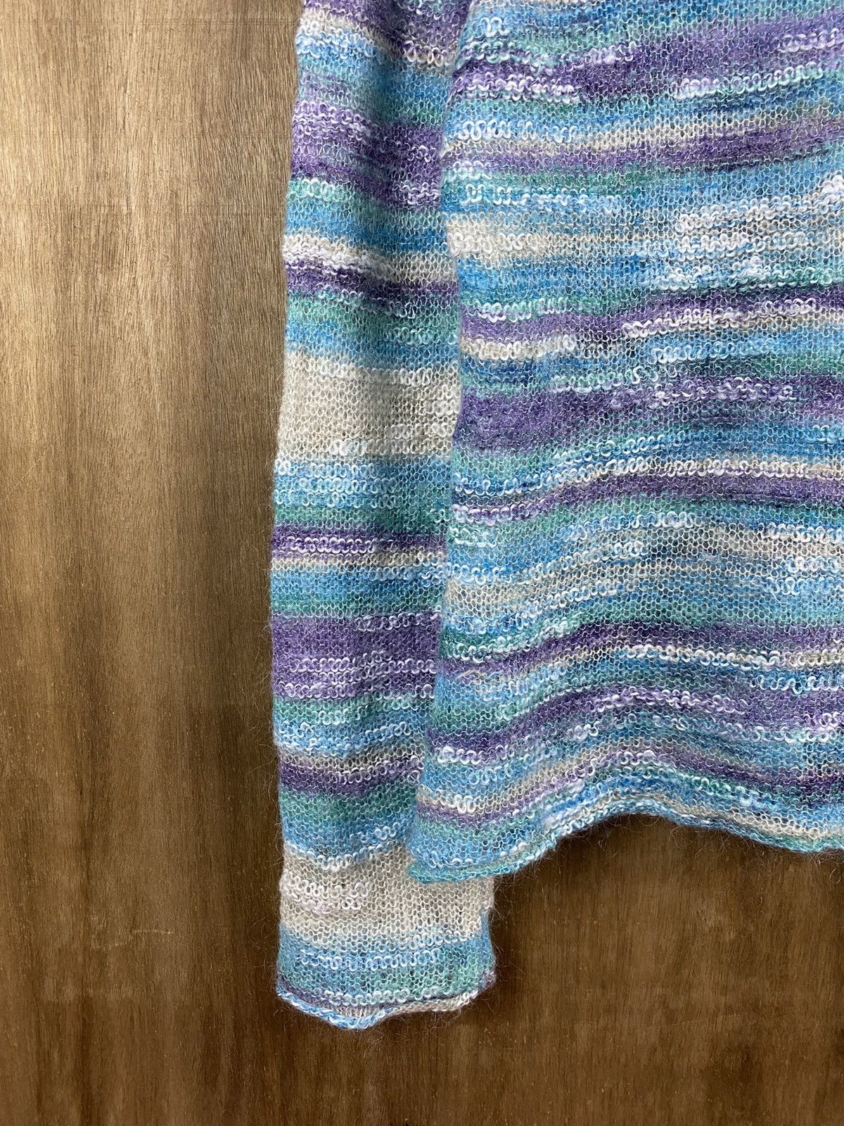Japanese Brand Japanese stripe fur shag shaggy Knitwear mohair #Z024 Size US L / EU 52-54 / 3 - 12 Thumbnail