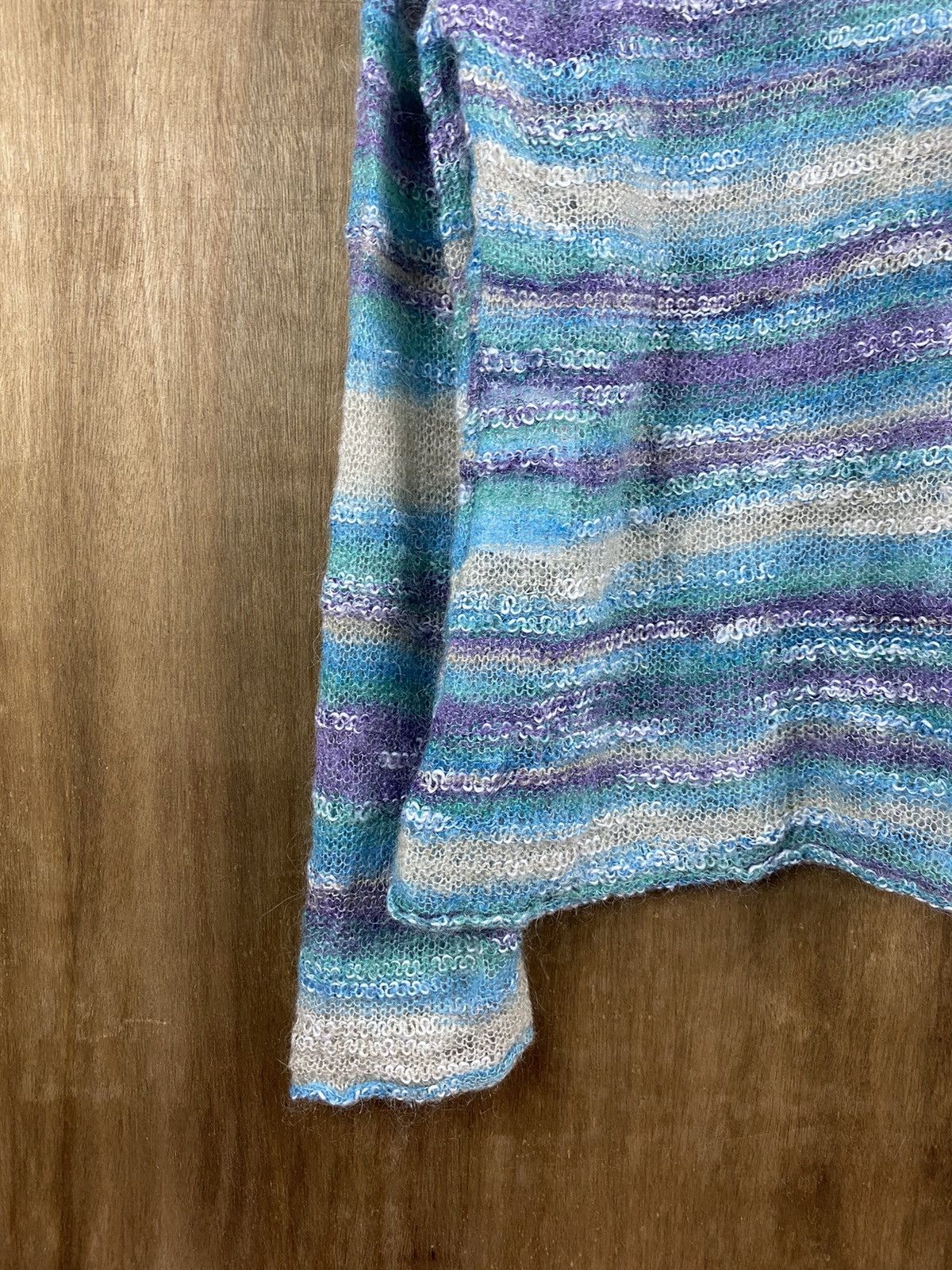 Japanese Brand Japanese stripe fur shag shaggy Knitwear mohair #Z024 Size US L / EU 52-54 / 3 - 5 Thumbnail