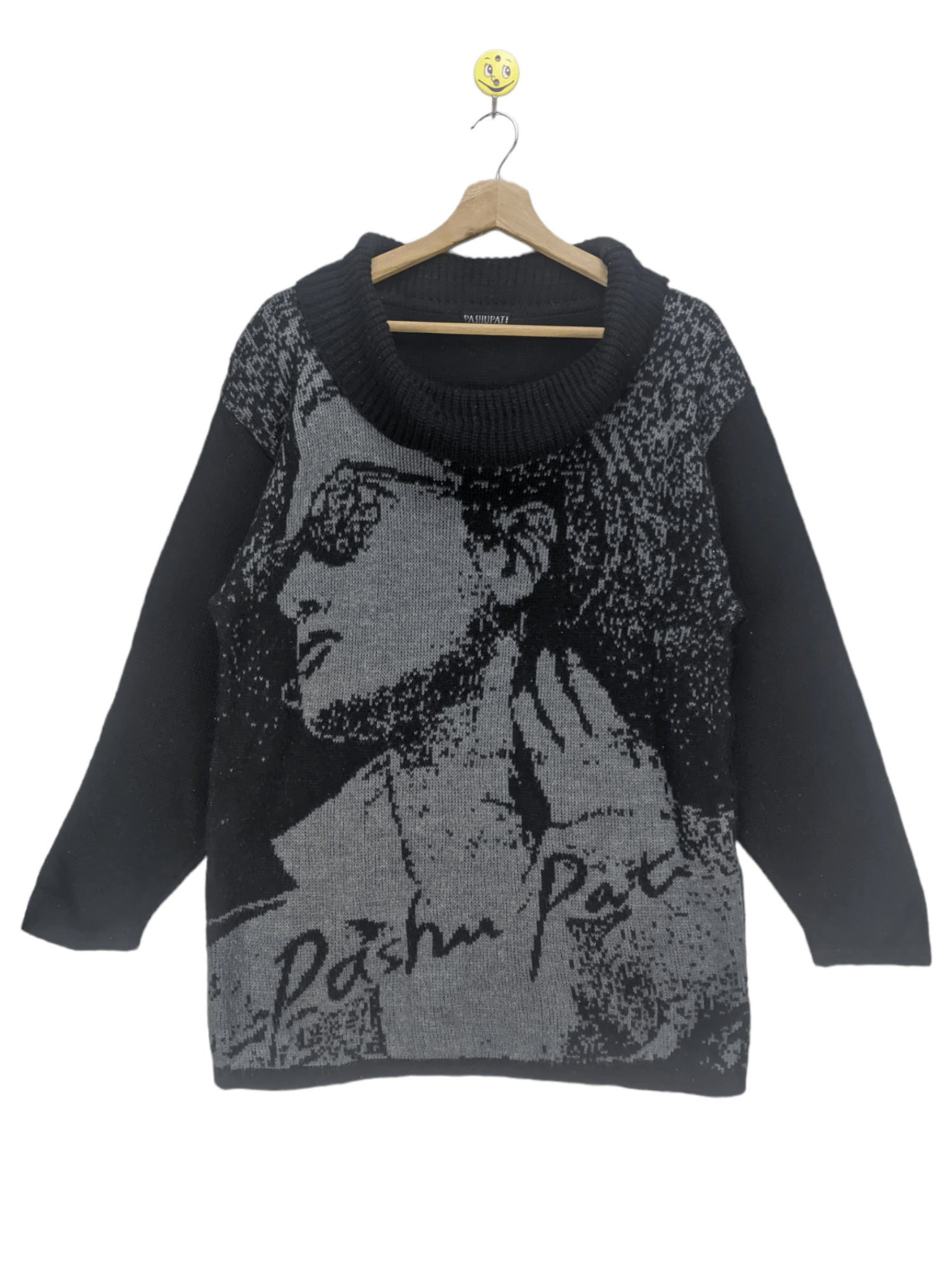 image of Avant Garde x Vintage Stealsvintage Knit Sweater Wool By Pashupati in Black, Women's (Size Medium)