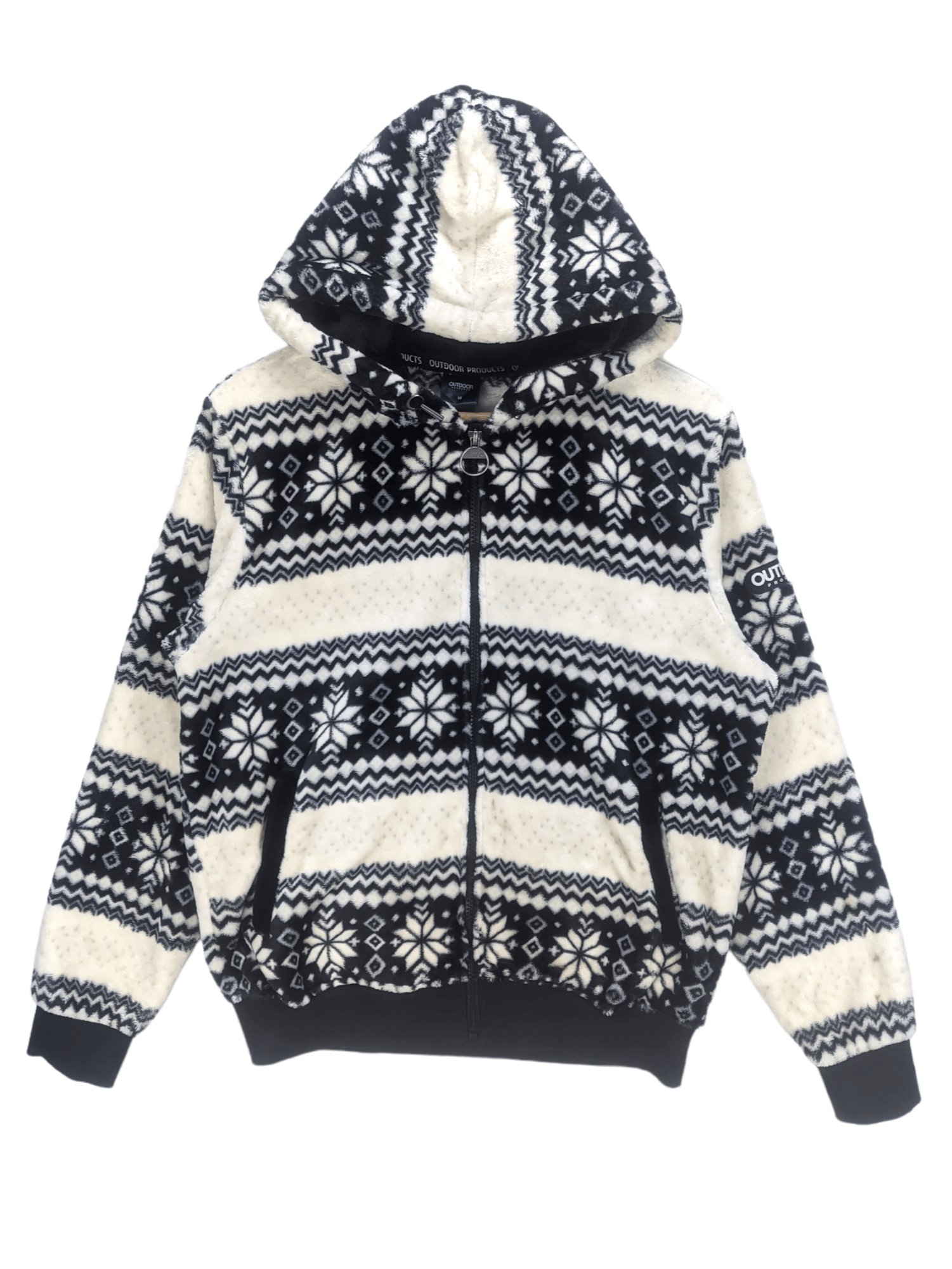 image of Native Stealsfleece Jacket Snowflakes By Outdoor in White Black, Men's (Size Medium)