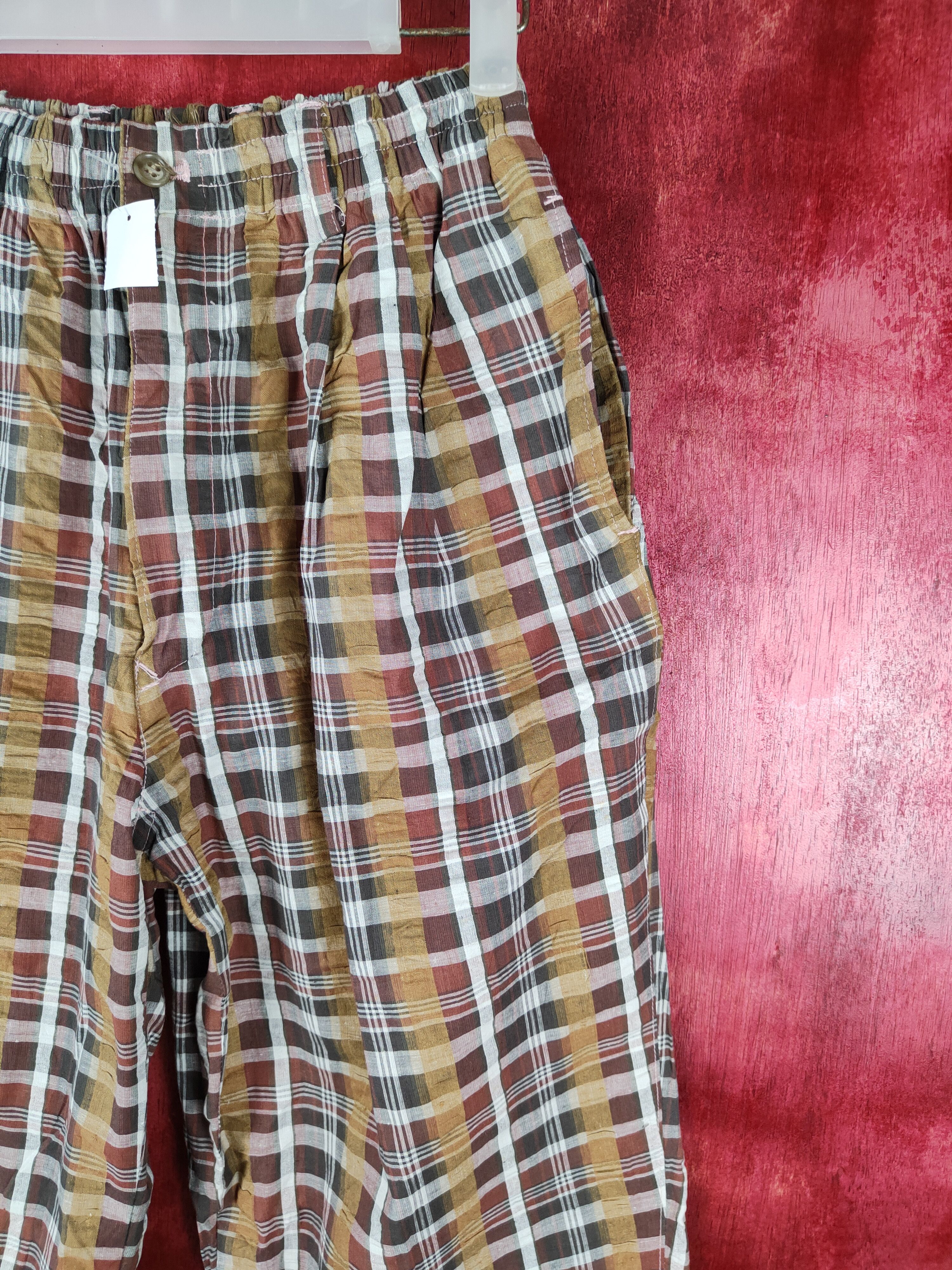 Japanese Brand Japan checkered punk casual Brown Pant #S325 Size US 29 - 4 Thumbnail