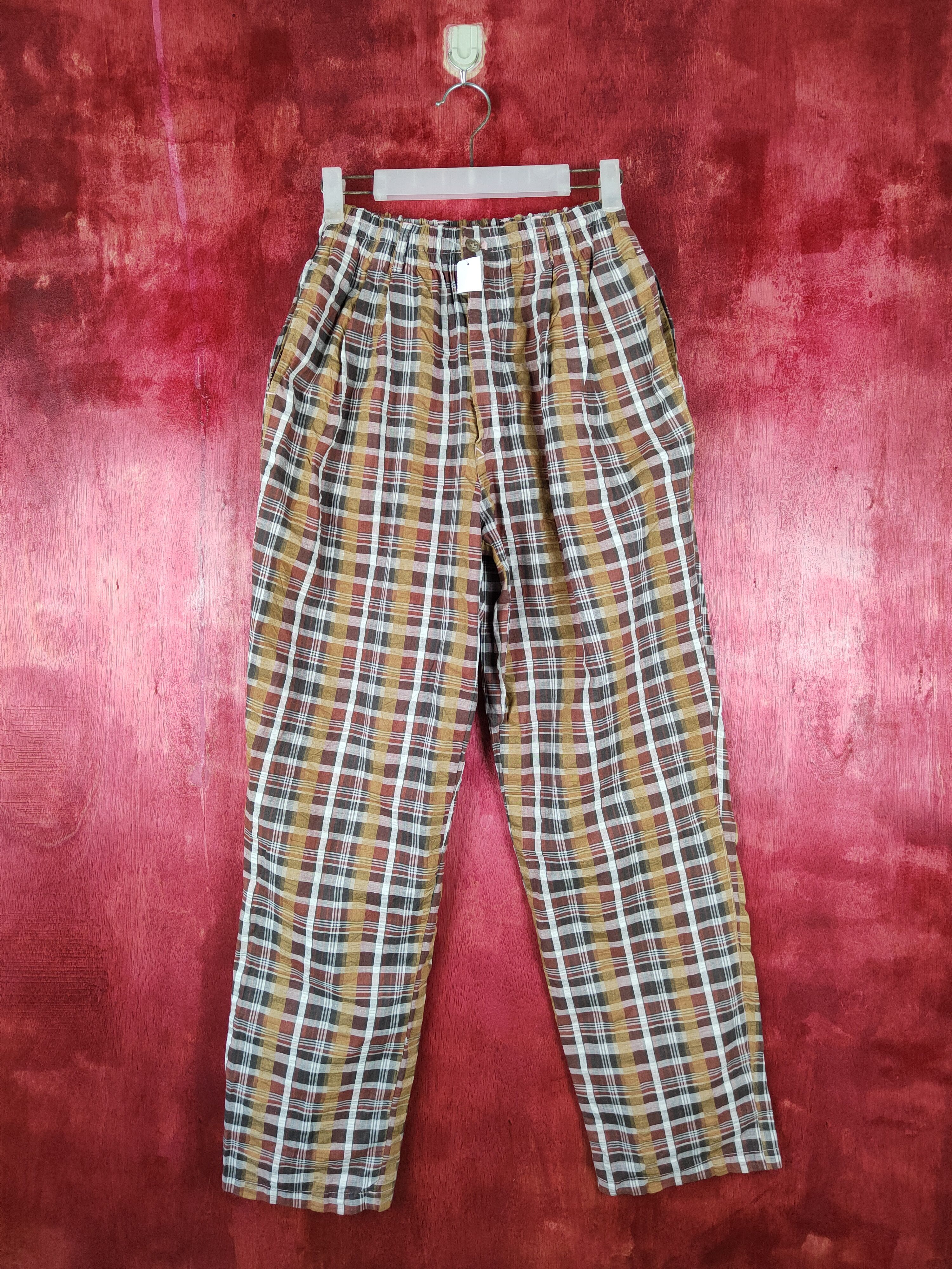 Japanese Brand Japan checkered punk casual Brown Pant #S325 Size US 29 - 1 Thumbnail