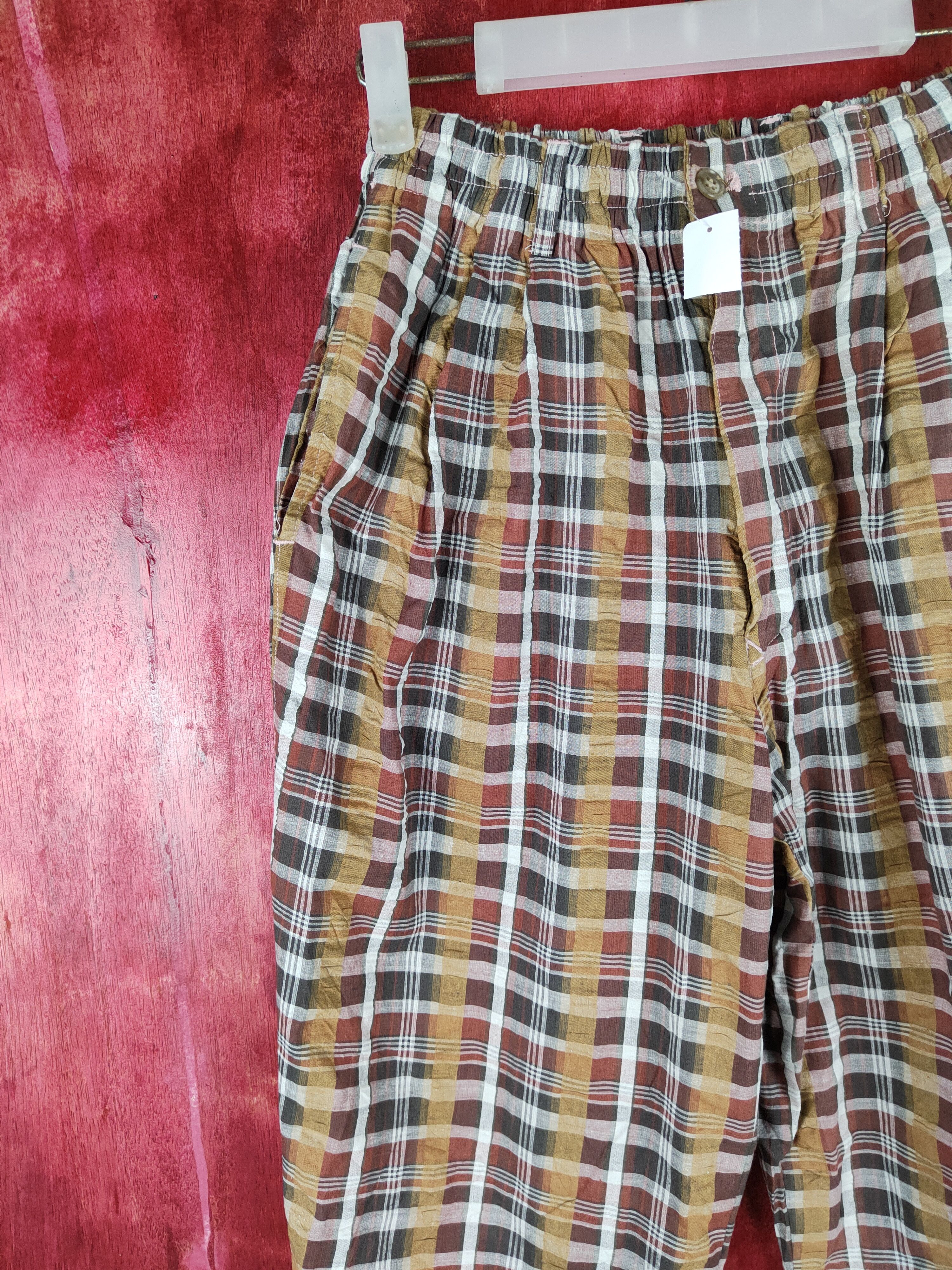Japanese Brand Japan checkered punk casual Brown Pant #S325 Size US 29 - 5 Thumbnail
