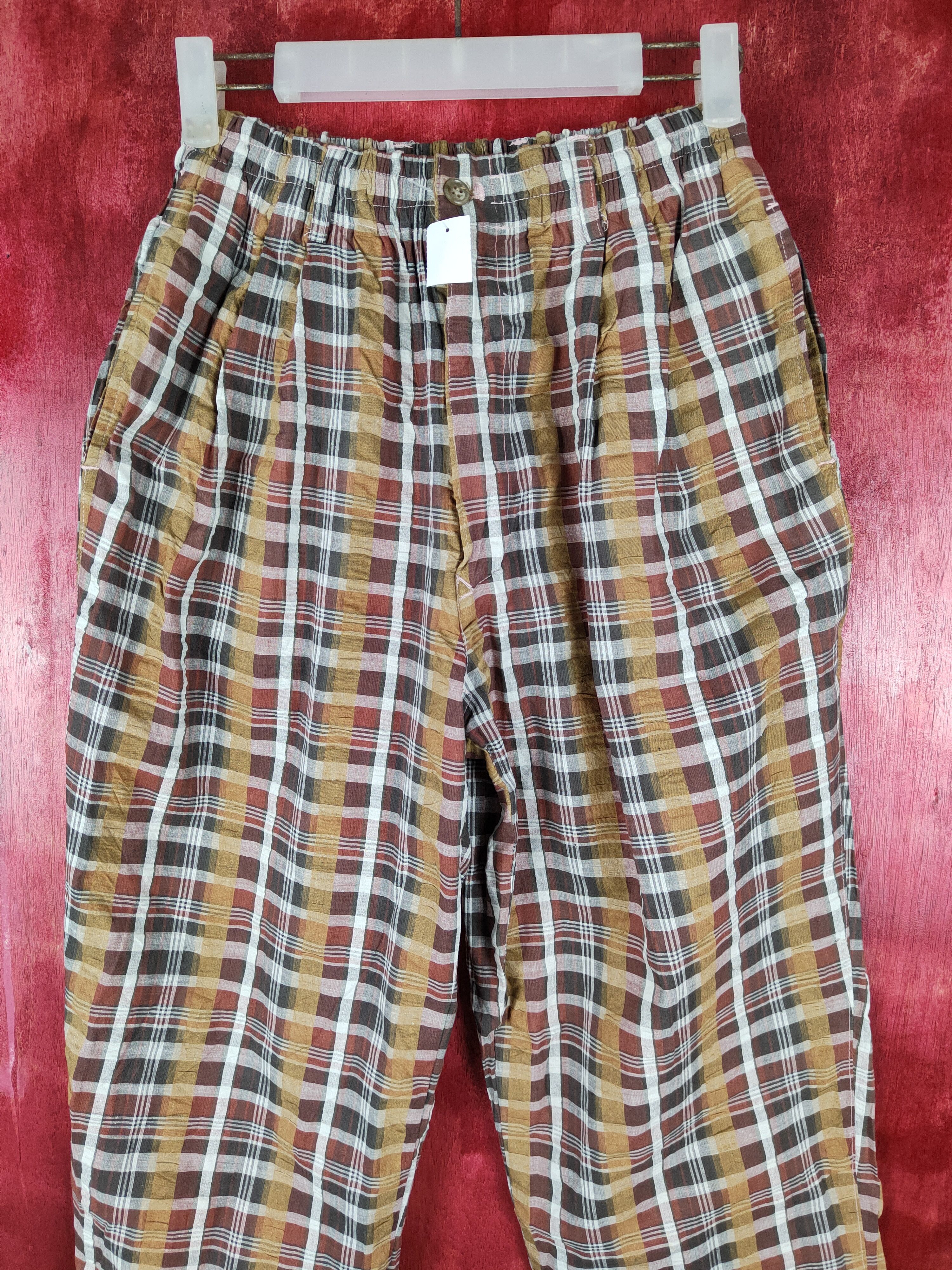 Japanese Brand Japan checkered punk casual Brown Pant #S325 Size US 29 - 2 Thumbnail