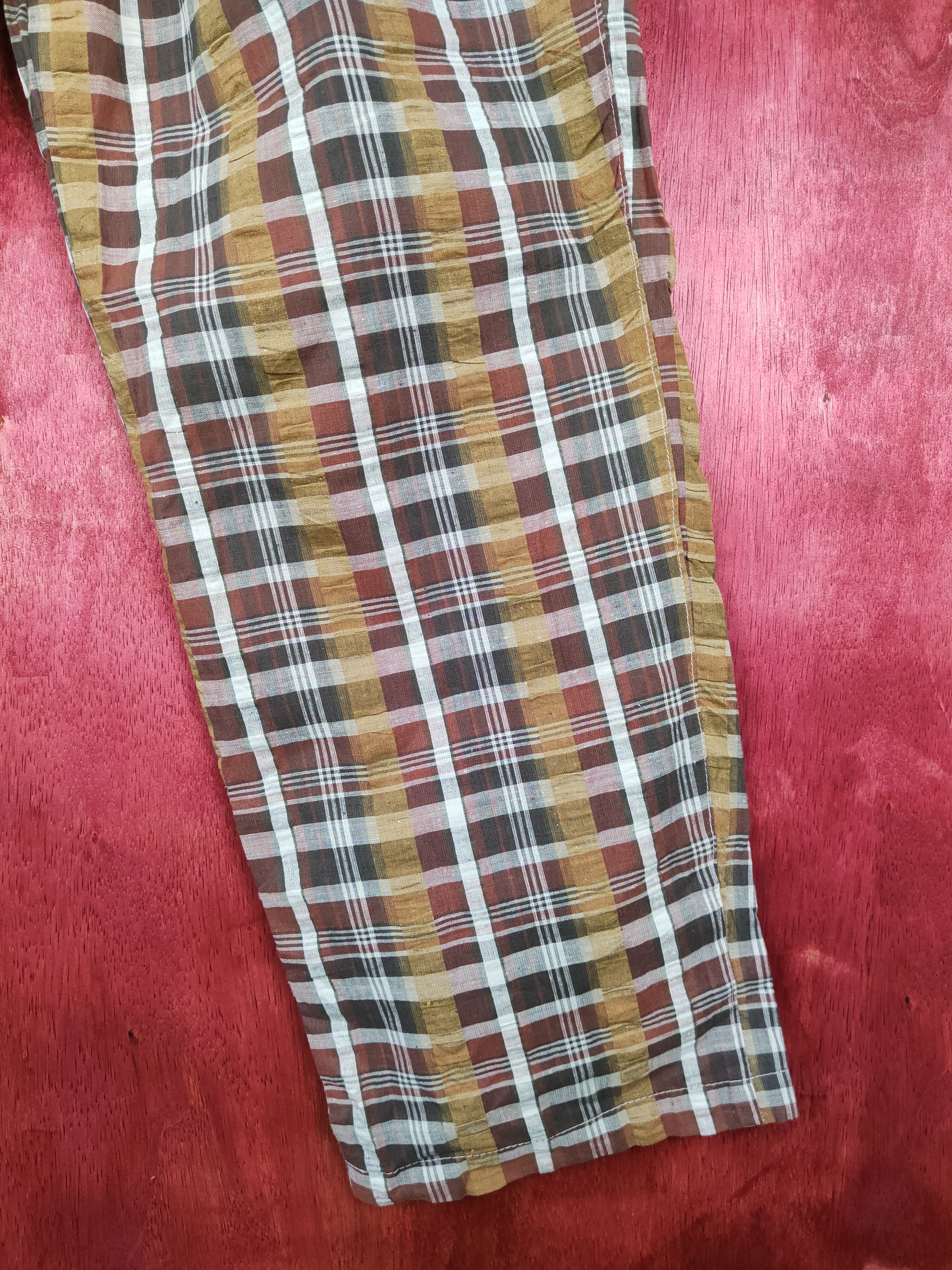Japanese Brand Japan checkered punk casual Brown Pant #S325 Size US 29 - 7 Thumbnail