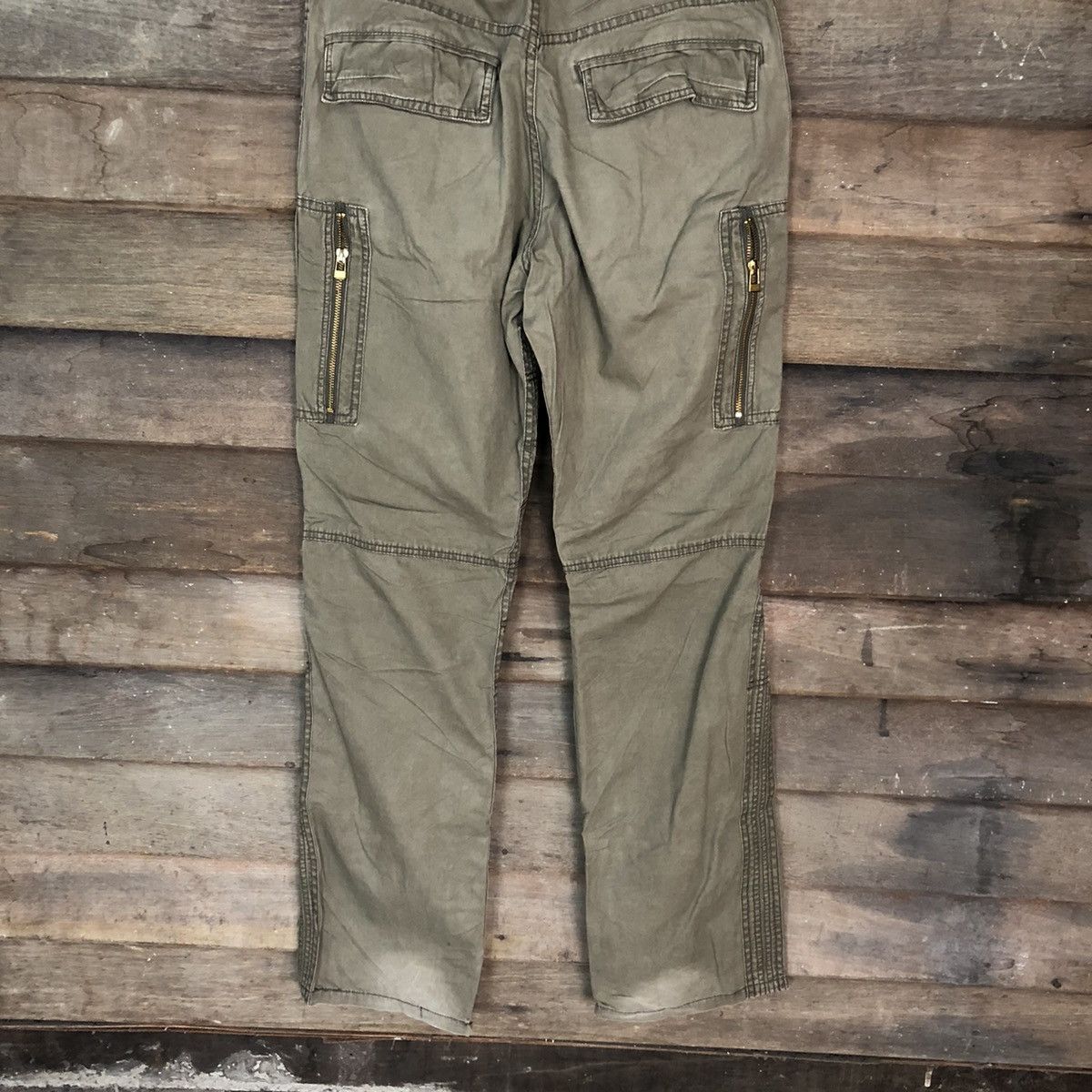 Japanese Brand Double Edge faded Green multi pocket Cargo Pants #3976 Size US 30 / EU 46 - 13 Thumbnail