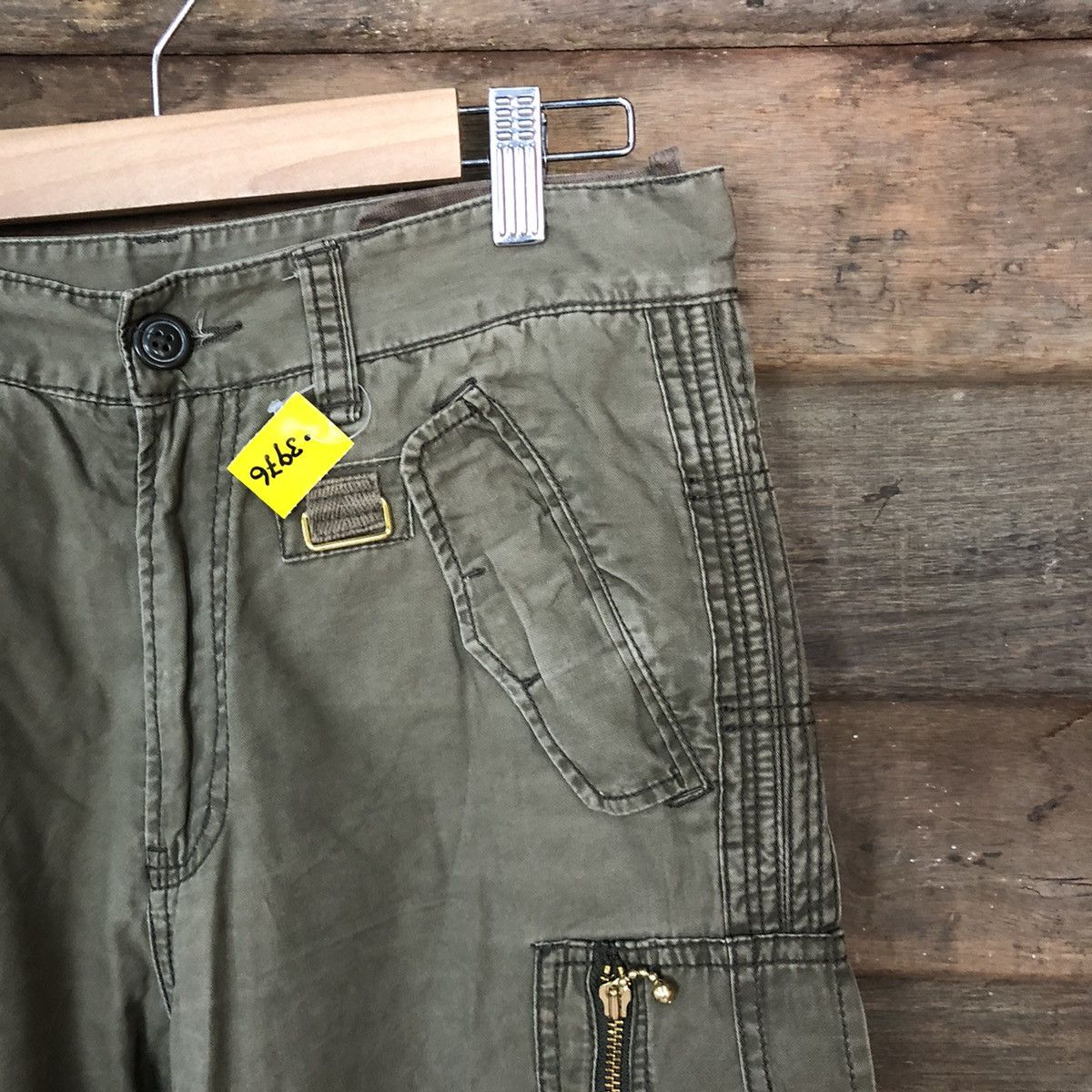 Japanese Brand Double Edge faded Green multi pocket Cargo Pants #3976 Size US 30 / EU 46 - 5 Thumbnail