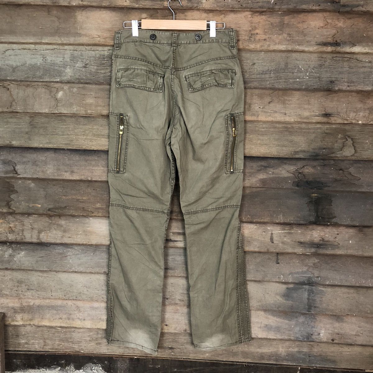 Japanese Brand Double Edge faded Green multi pocket Cargo Pants #3976 Size US 30 / EU 46 - 11 Thumbnail