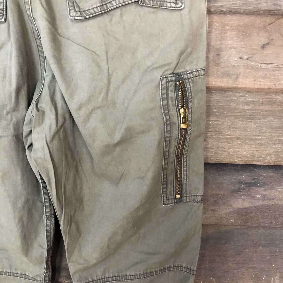 Japanese Brand Double Edge faded Green multi pocket Cargo Pants #3976 Size US 30 / EU 46 - 17 Thumbnail