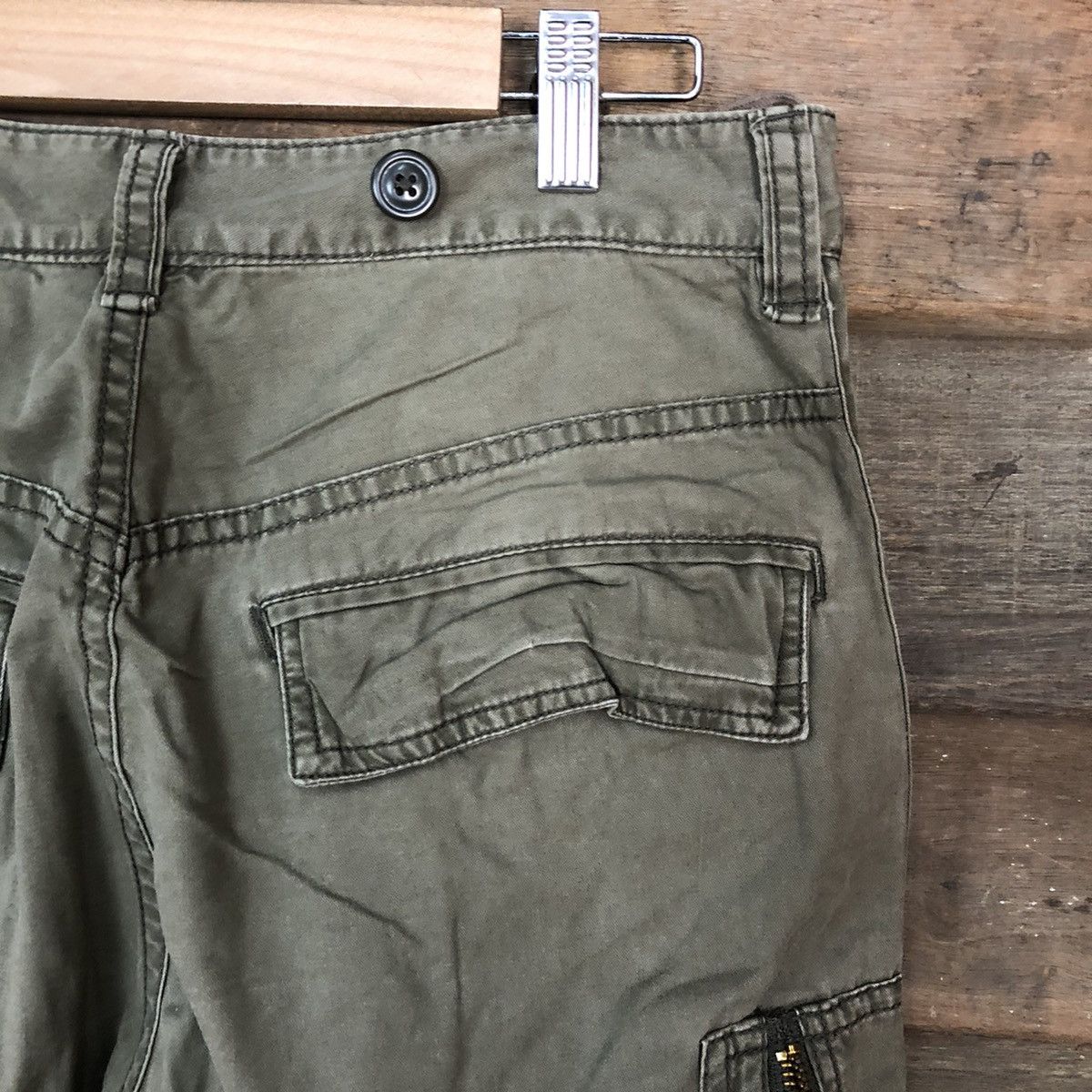 Japanese Brand Double Edge faded Green multi pocket Cargo Pants #3976 Size US 30 / EU 46 - 15 Thumbnail