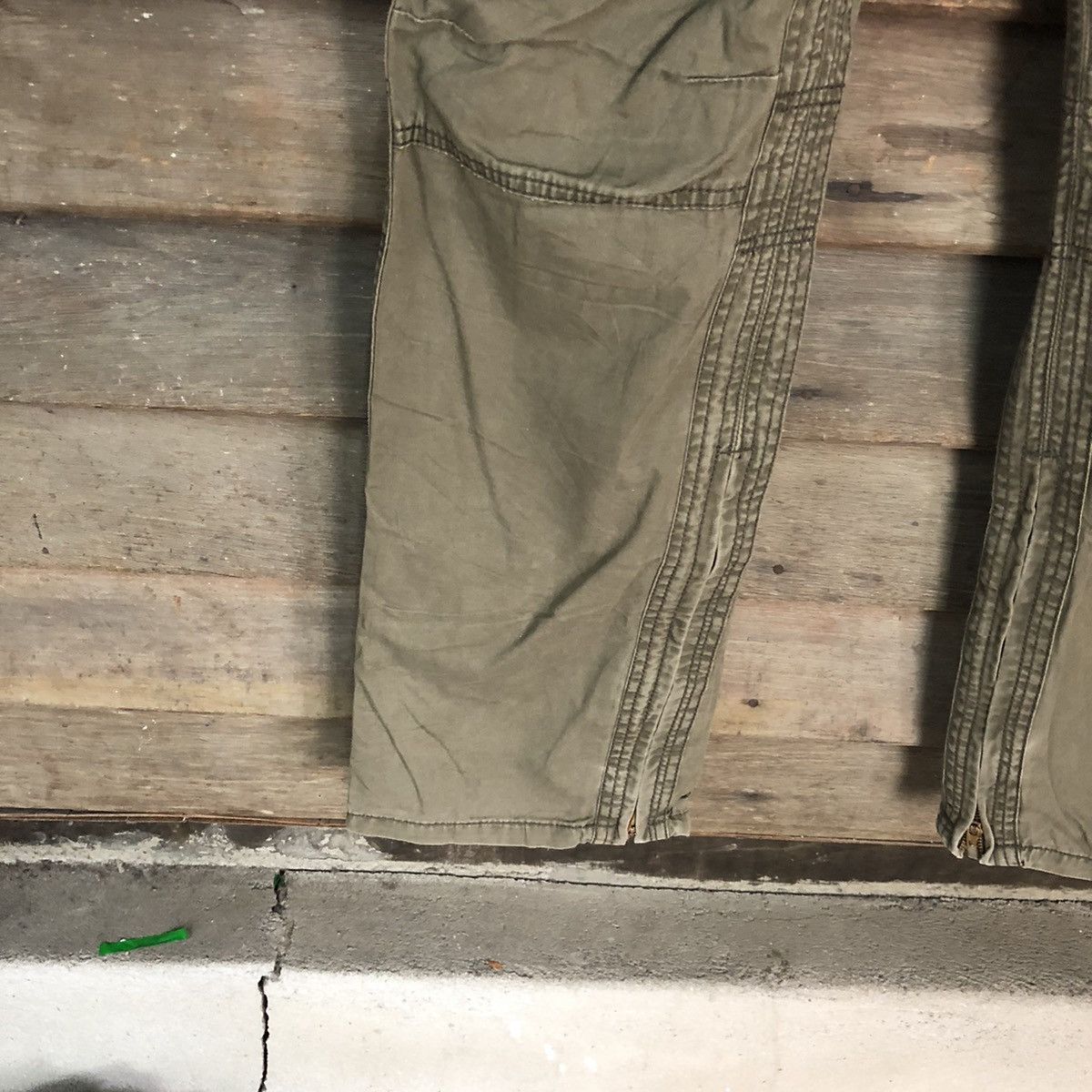Japanese Brand Double Edge faded Green multi pocket Cargo Pants #3976 Size US 30 / EU 46 - 8 Thumbnail