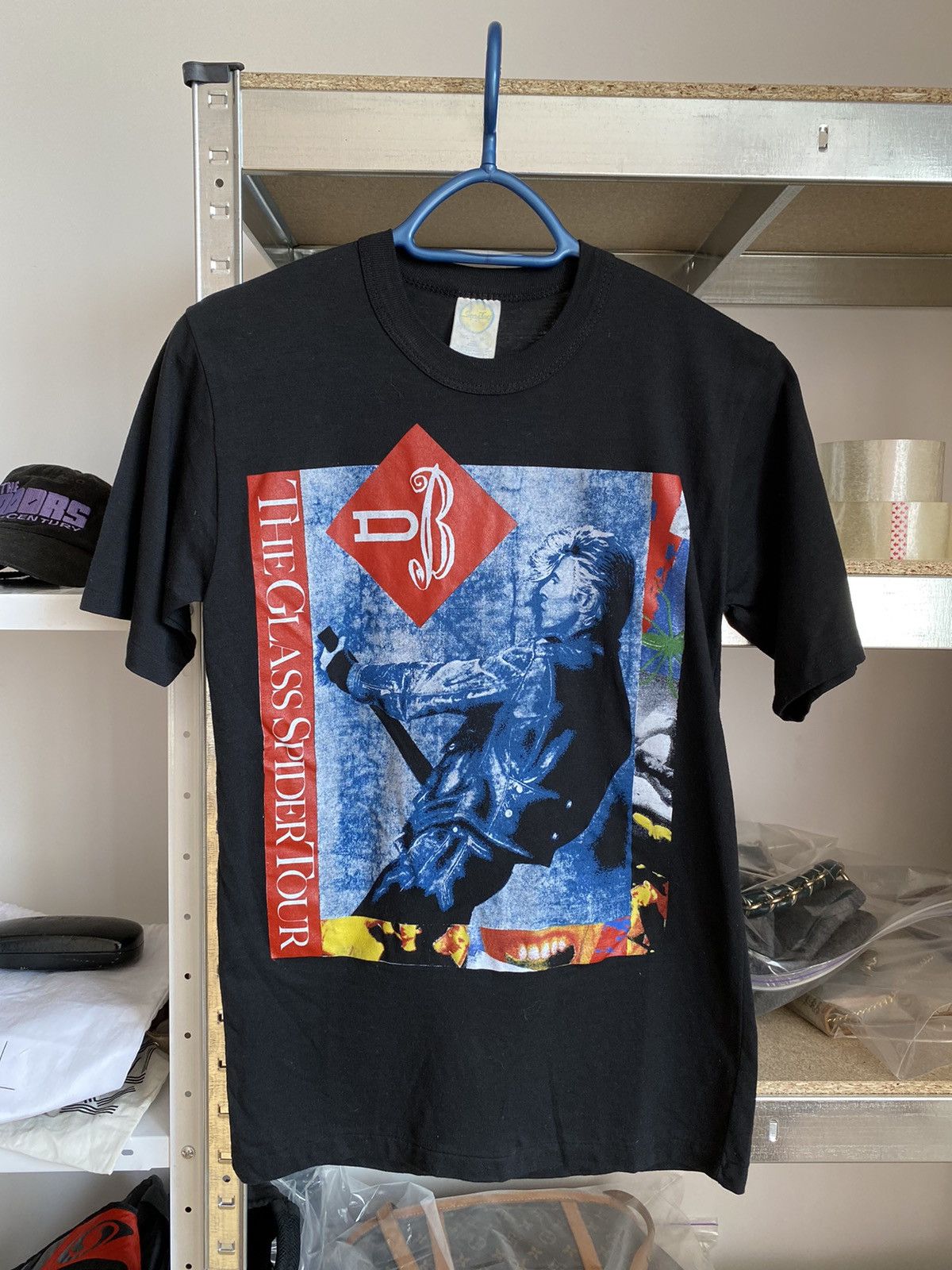T-shirt homme RE:COVERED X Bowie avec imprimé  David Bowie King of Rock  en co
