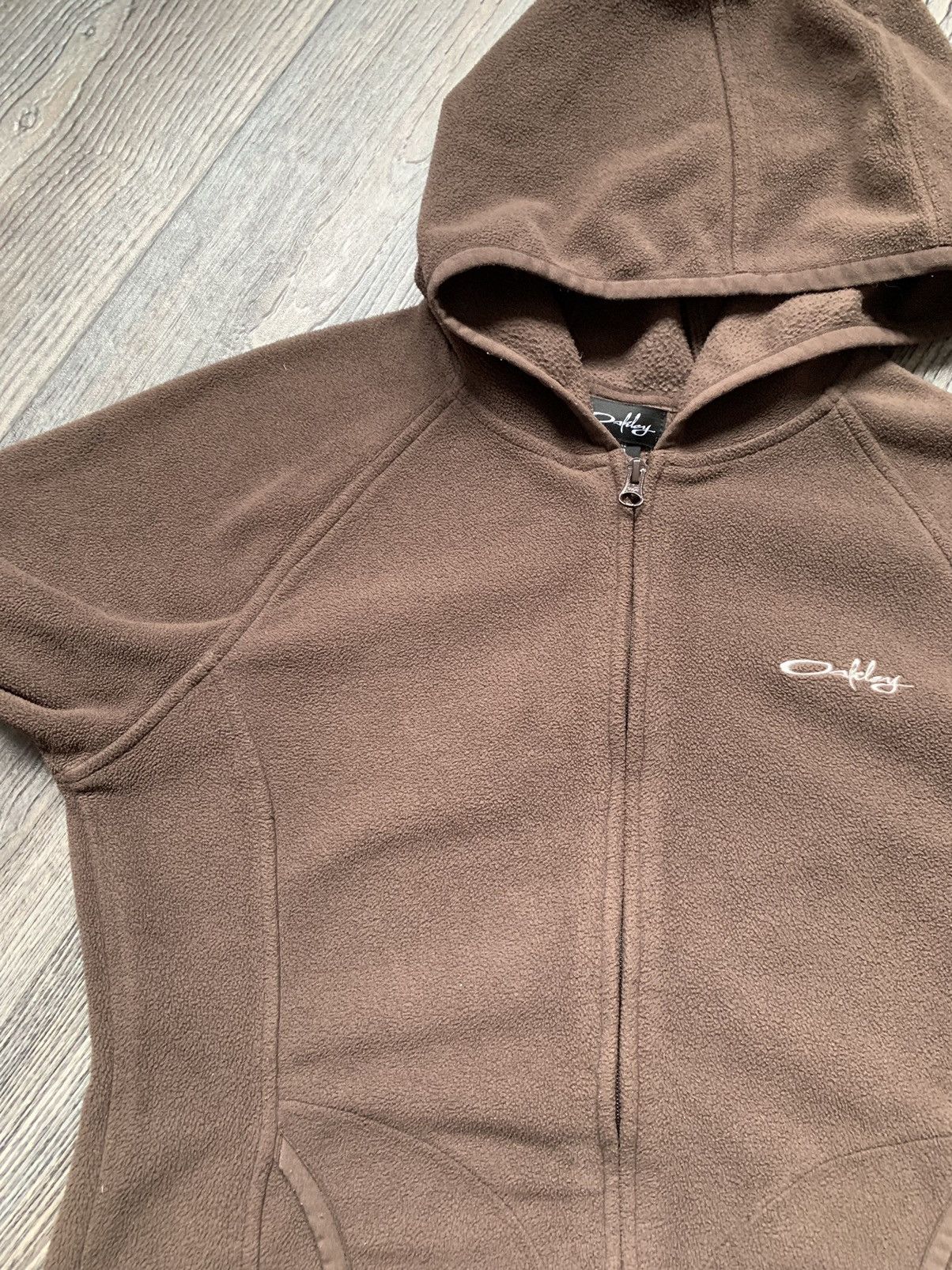 Oakley OAKLEY RARE BROWN FLEECE HOODIE Y2K VINTAGE HOODIE Size L / US 10 / IT 46 - 5 Thumbnail