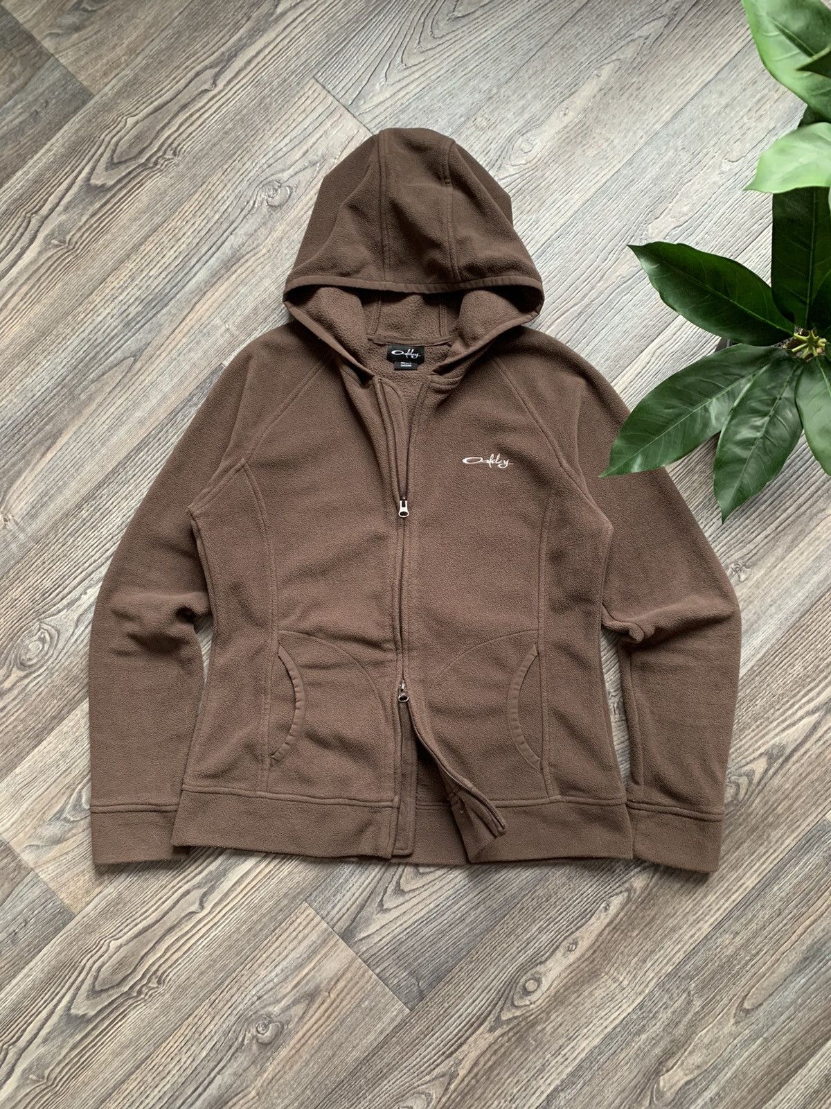 Oakley OAKLEY RARE BROWN FLEECE HOODIE Y2K VINTAGE HOODIE Size L / US 10 / IT 46 - 1 Thumbnail