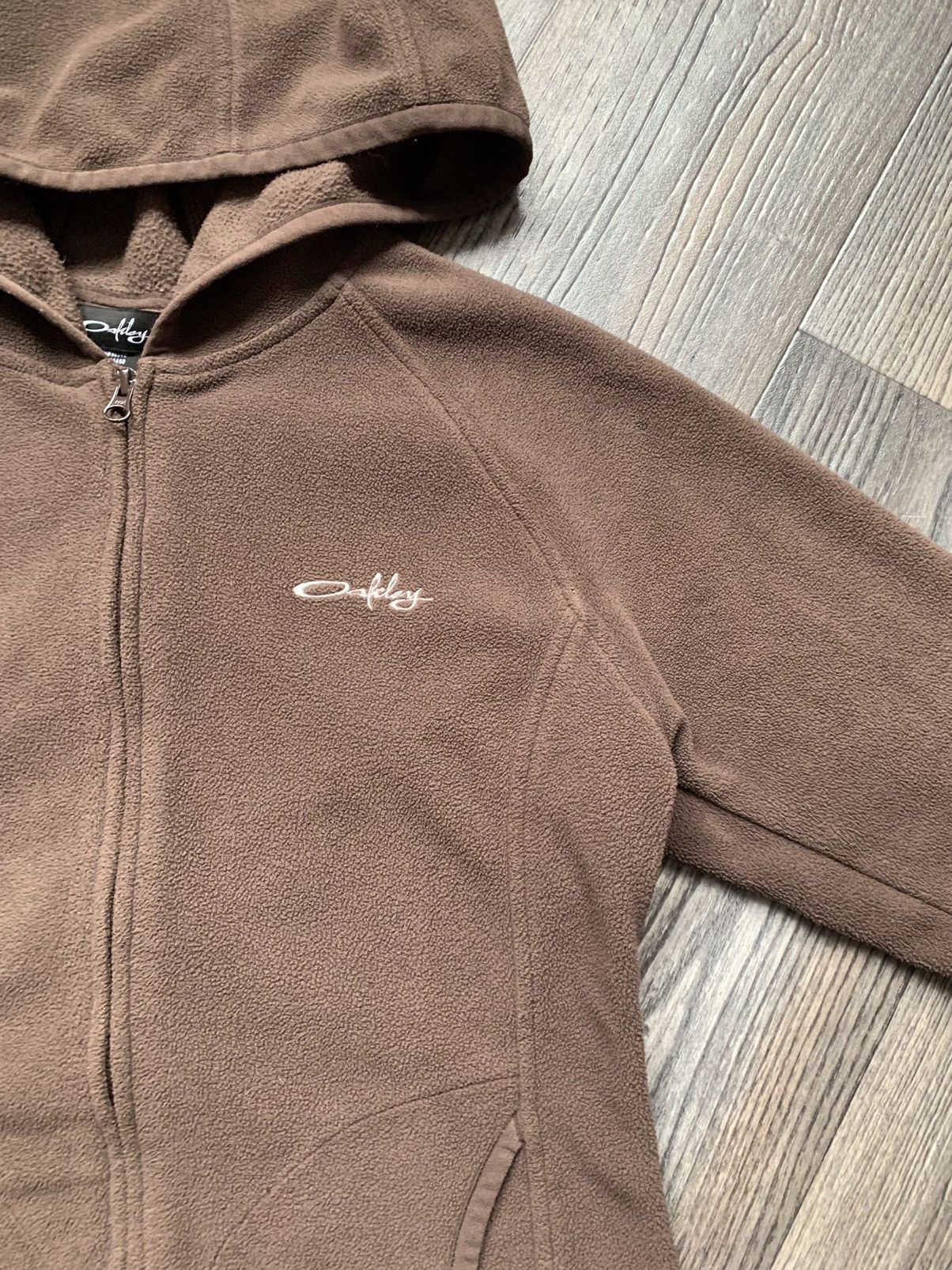 Oakley OAKLEY RARE BROWN FLEECE HOODIE Y2K VINTAGE HOODIE Size L / US 10 / IT 46 - 6 Thumbnail