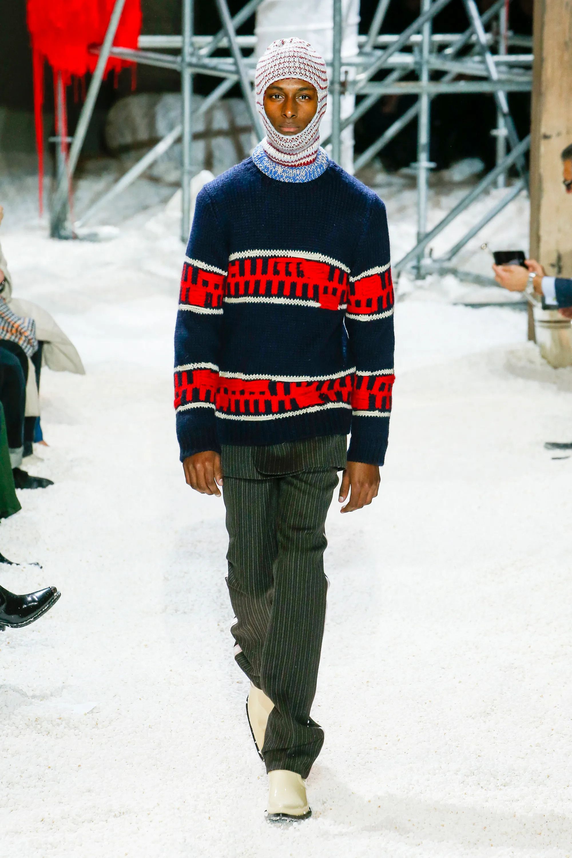 Calvin Klein 205W39NYC × Raf Simons FW18 Striped Distressed Runway Knit Size US XS / EU 42 / 0 - 7 Thumbnail
