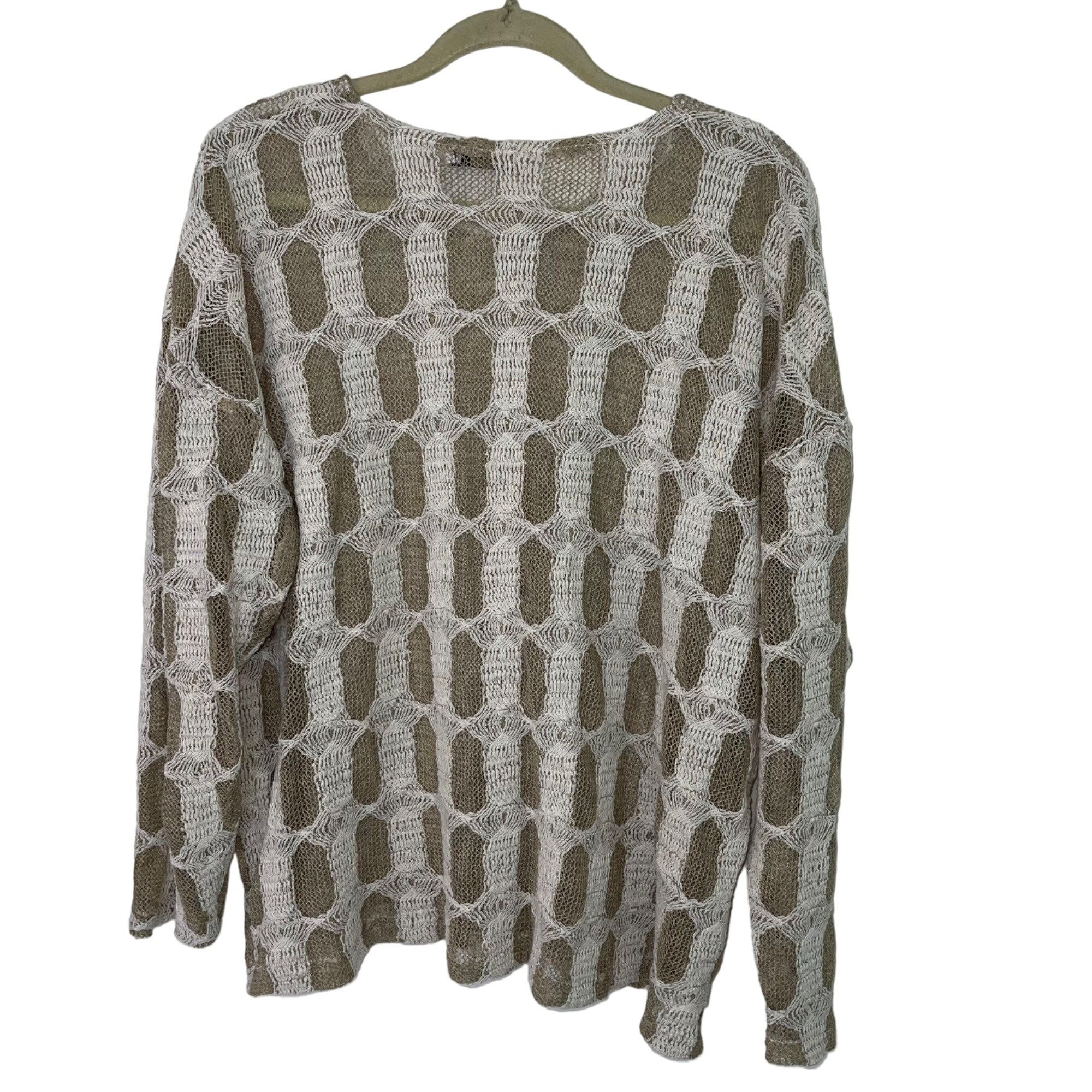 Positano Womens Sweater Medium Oversized Lagenlook Cotton