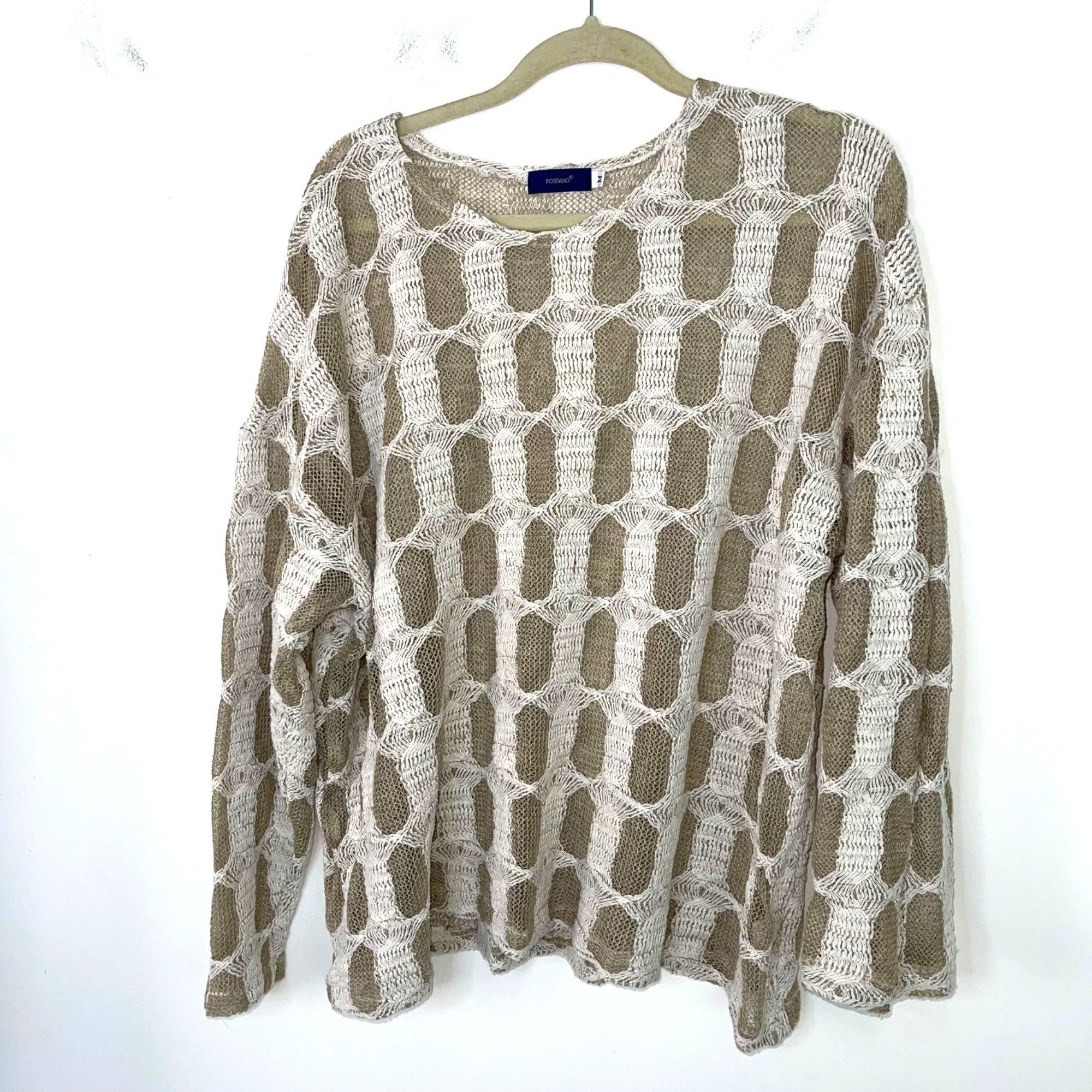 Positano Womens Sweater Medium Oversized Lagenlook Cotton