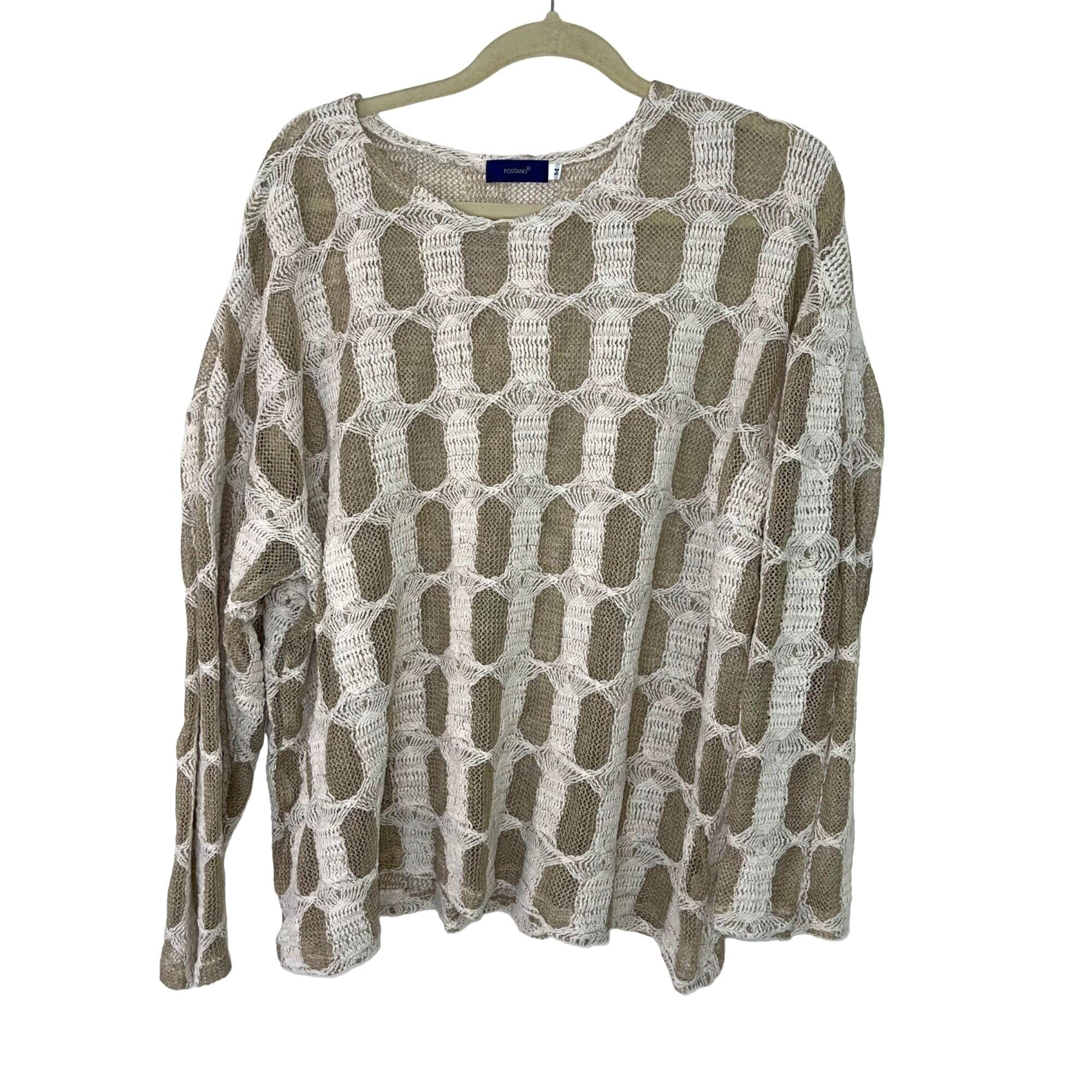 Positano Womens Sweater Medium Oversized Lagenlook Cotton
