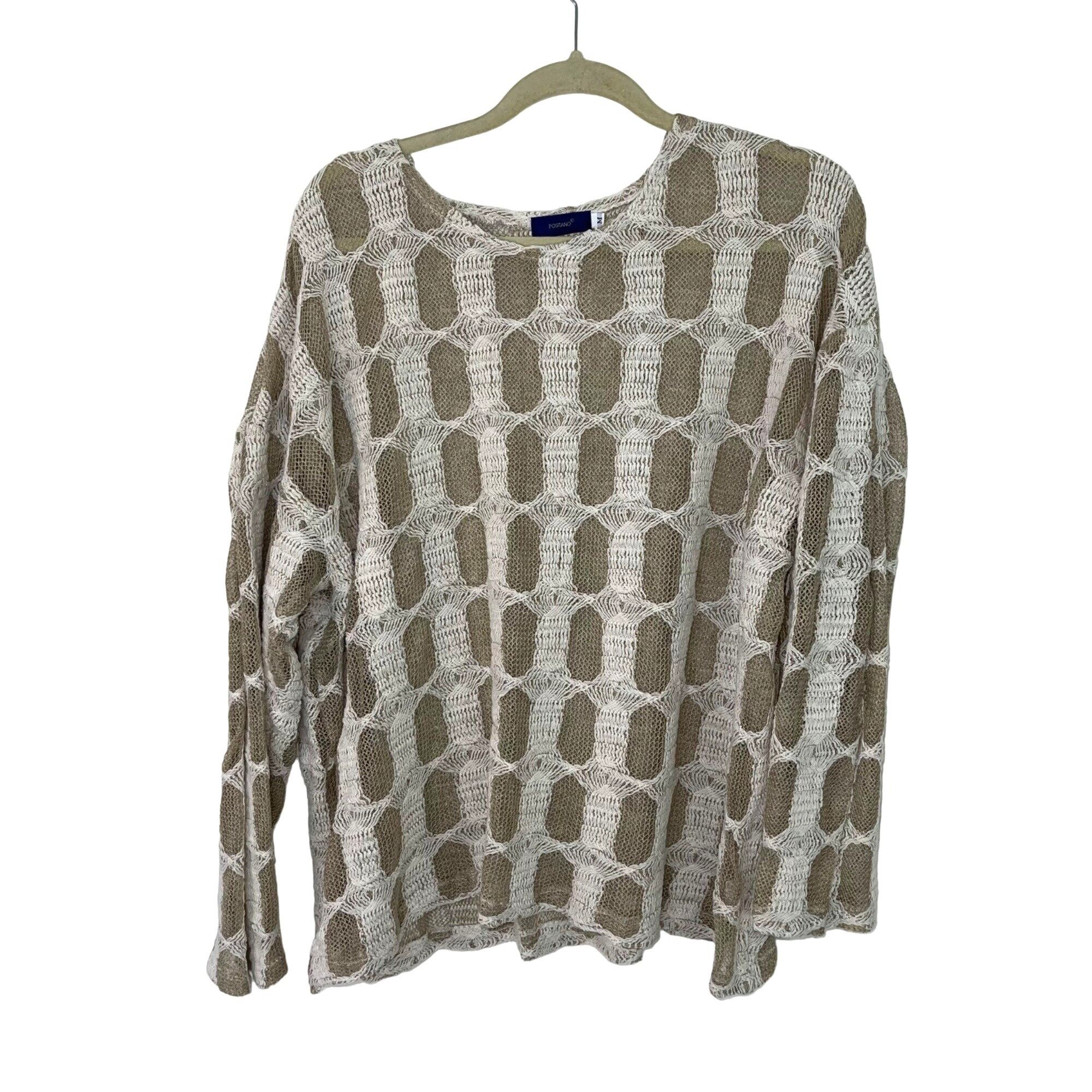 Positano Womens Sweater Medium Oversized Lagenlook Cotton