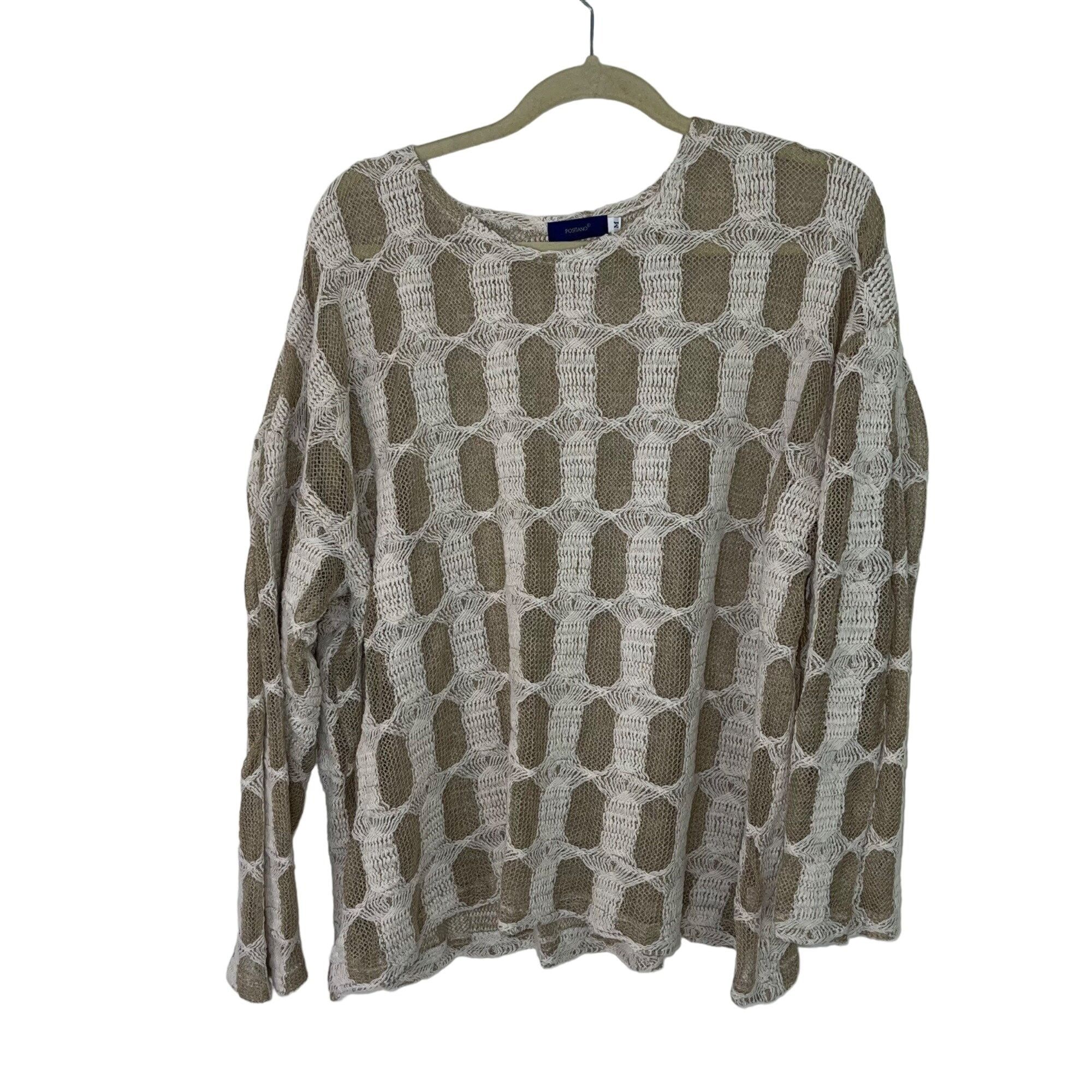 Positano Womens Sweater Medium Oversized Lagenlook Cotton