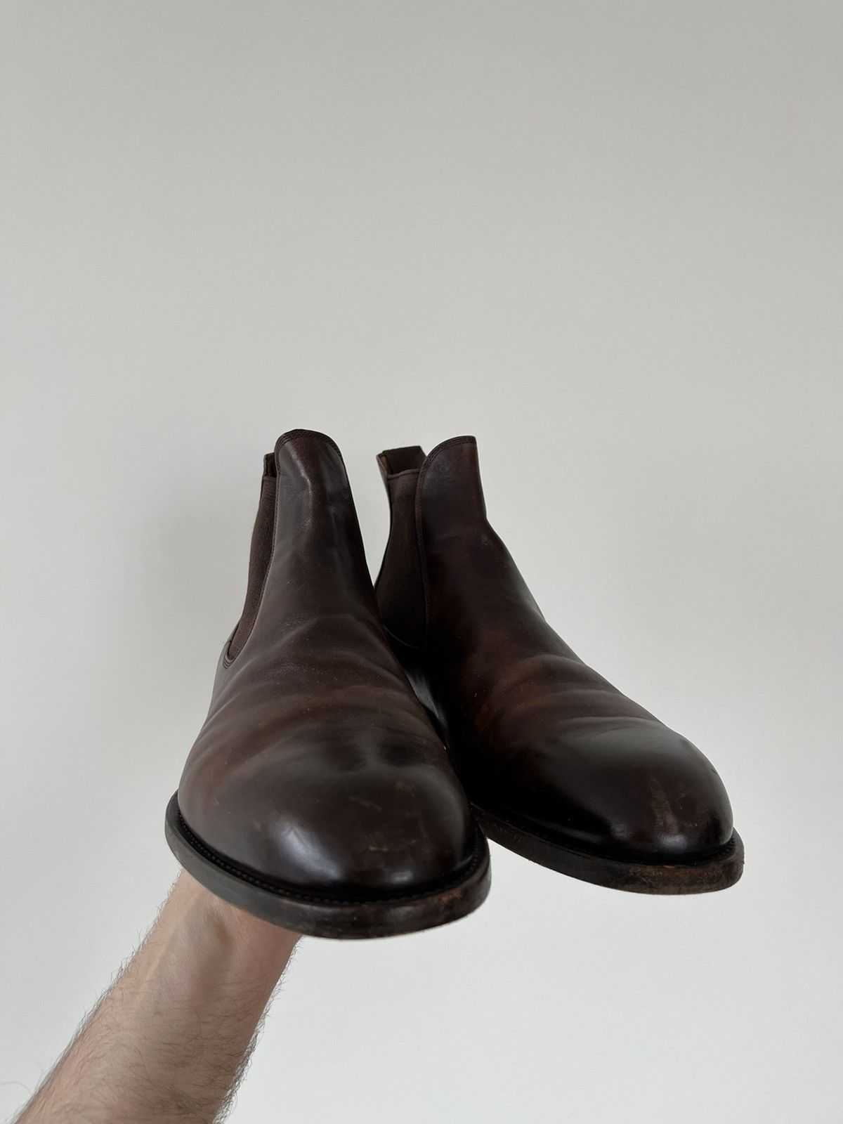Handmade rrp 1300€ Paolo Scafora Handmade Leather Chelsea Boots Size US 8 / EU 41 - 4 Thumbnail