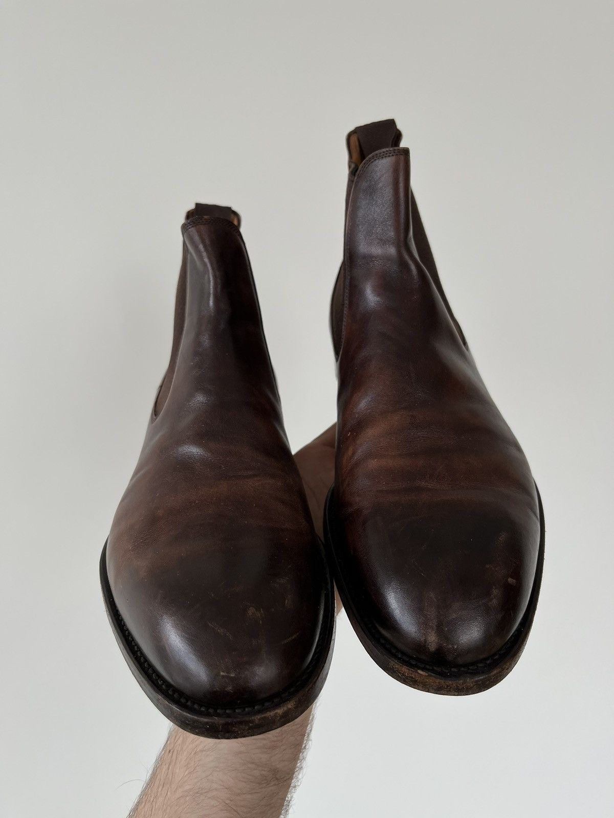 Handmade rrp 1300€ Paolo Scafora Handmade Leather Chelsea Boots Size US 8 / EU 41 - 7 Thumbnail