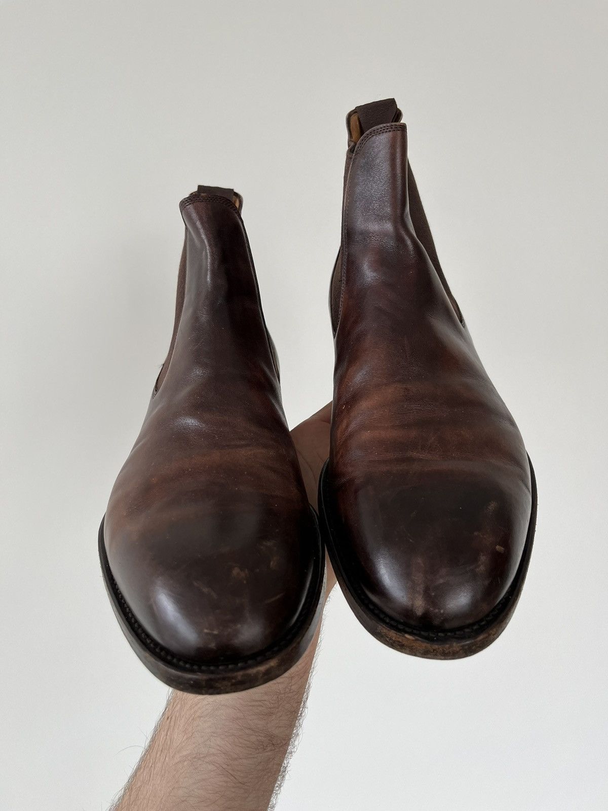 Handmade rrp 1300€ Paolo Scafora Handmade Leather Chelsea Boots Size US 8 / EU 41 - 6 Thumbnail