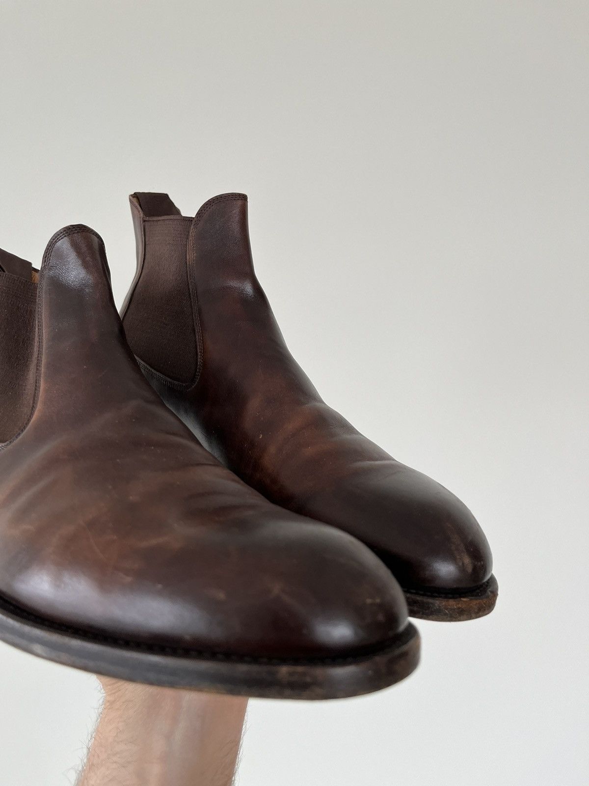 Handmade rrp 1300€ Paolo Scafora Handmade Leather Chelsea Boots Size US 8 / EU 41 - 10 Thumbnail