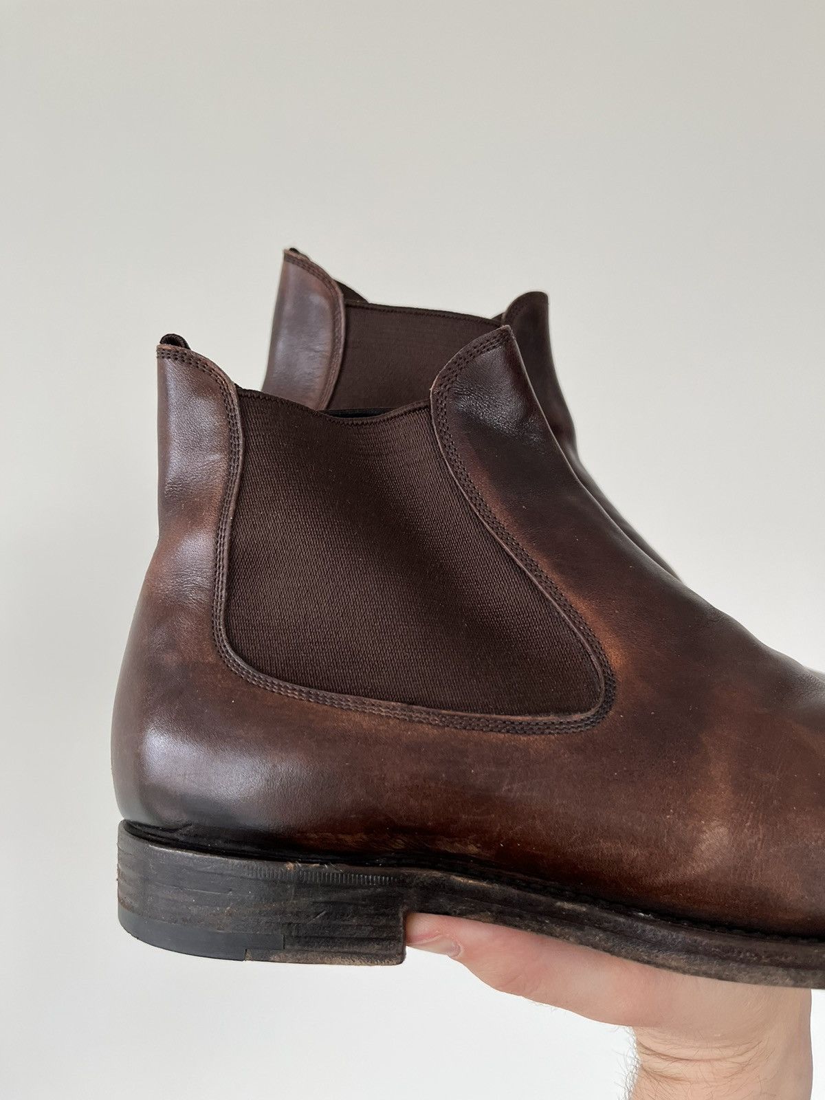 Handmade rrp 1300€ Paolo Scafora Handmade Leather Chelsea Boots Size US 8 / EU 41 - 11 Thumbnail