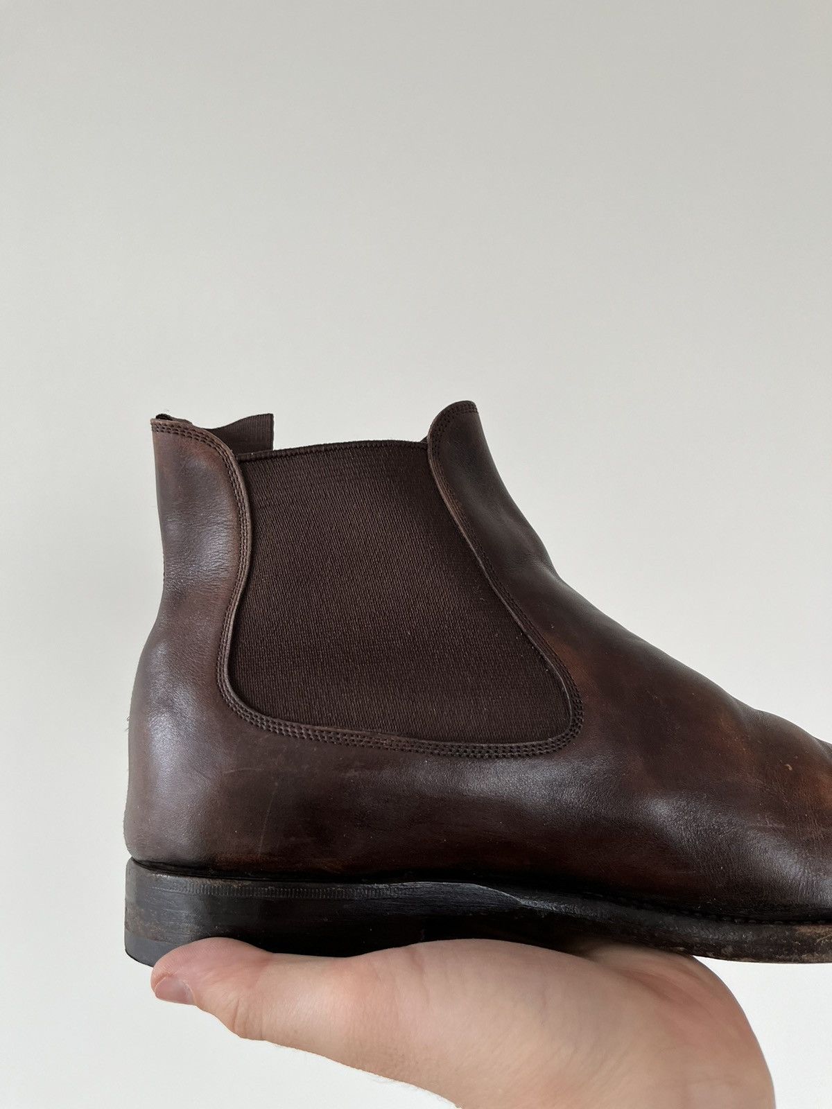 Handmade rrp 1300€ Paolo Scafora Handmade Leather Chelsea Boots Size US 8 / EU 41 - 22 Thumbnail