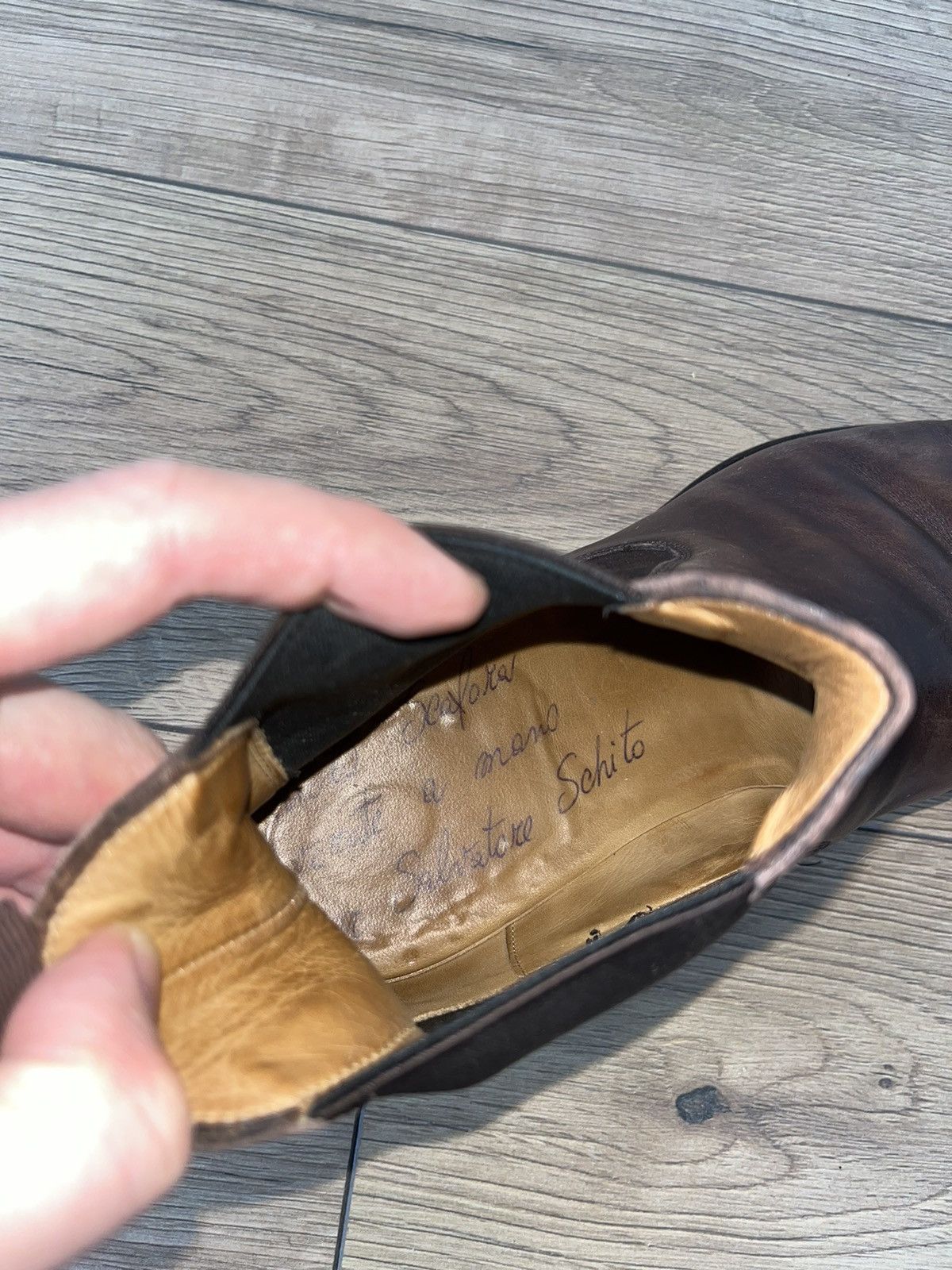 Handmade rrp 1300€ Paolo Scafora Handmade Leather Chelsea Boots Size US 8 / EU 41 - 24 Thumbnail