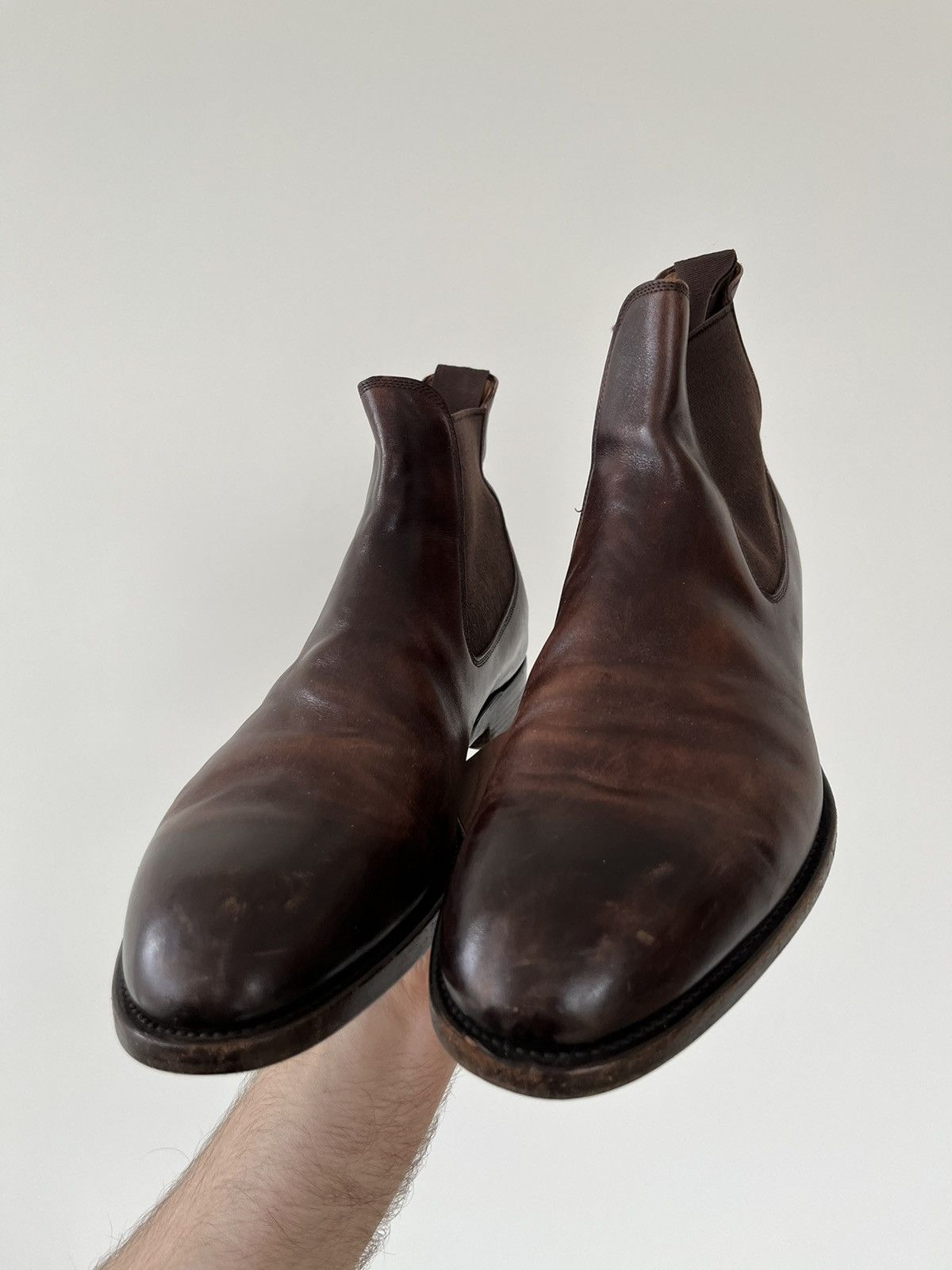 Handmade rrp 1300€ Paolo Scafora Handmade Leather Chelsea Boots Size US 8 / EU 41 - 8 Thumbnail