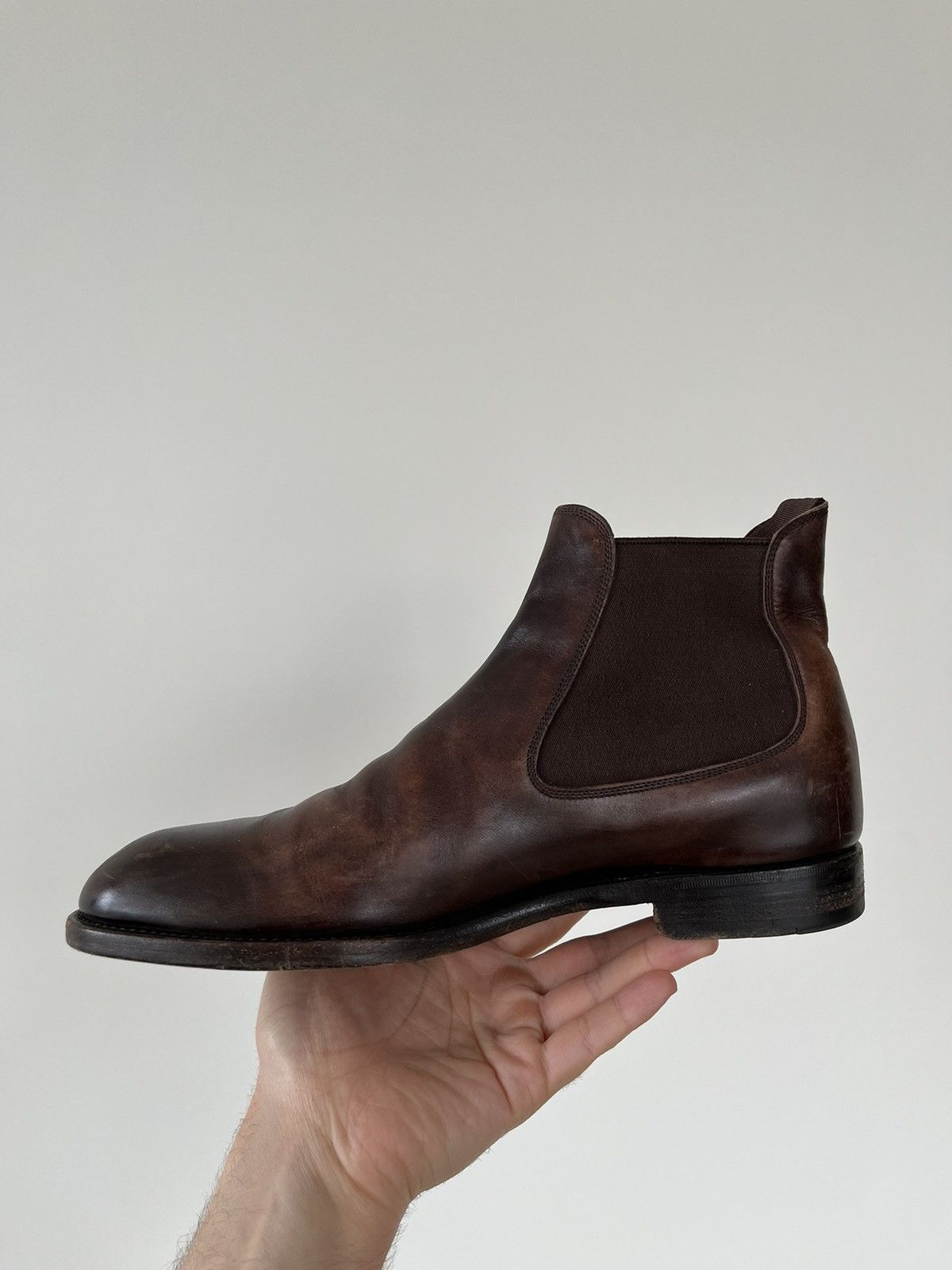 Handmade rrp 1300€ Paolo Scafora Handmade Leather Chelsea Boots Size US 8 / EU 41 - 13 Thumbnail