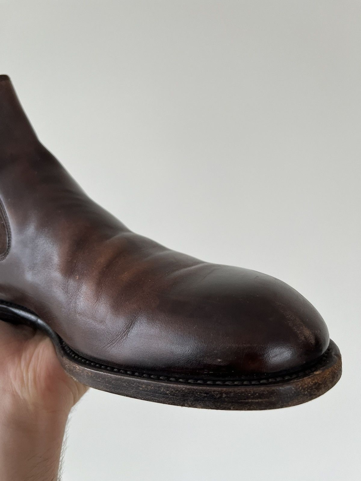 Handmade rrp 1300€ Paolo Scafora Handmade Leather Chelsea Boots Size US 8 / EU 41 - 23 Thumbnail