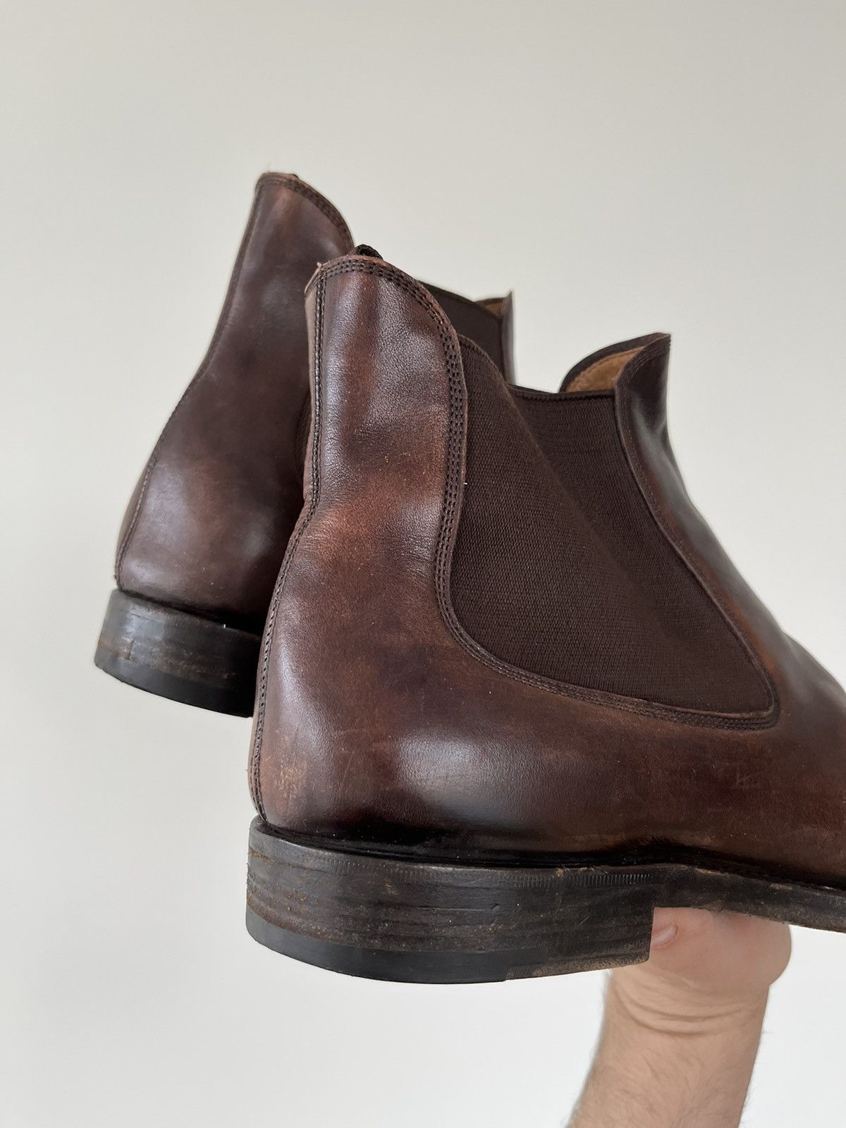 Handmade rrp 1300€ Paolo Scafora Handmade Leather Chelsea Boots Size US 8 / EU 41 - 12 Thumbnail