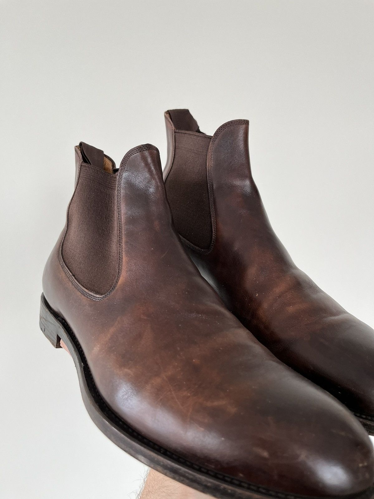 Handmade rrp 1300€ Paolo Scafora Handmade Leather Chelsea Boots Size US 8 / EU 41 - 9 Thumbnail