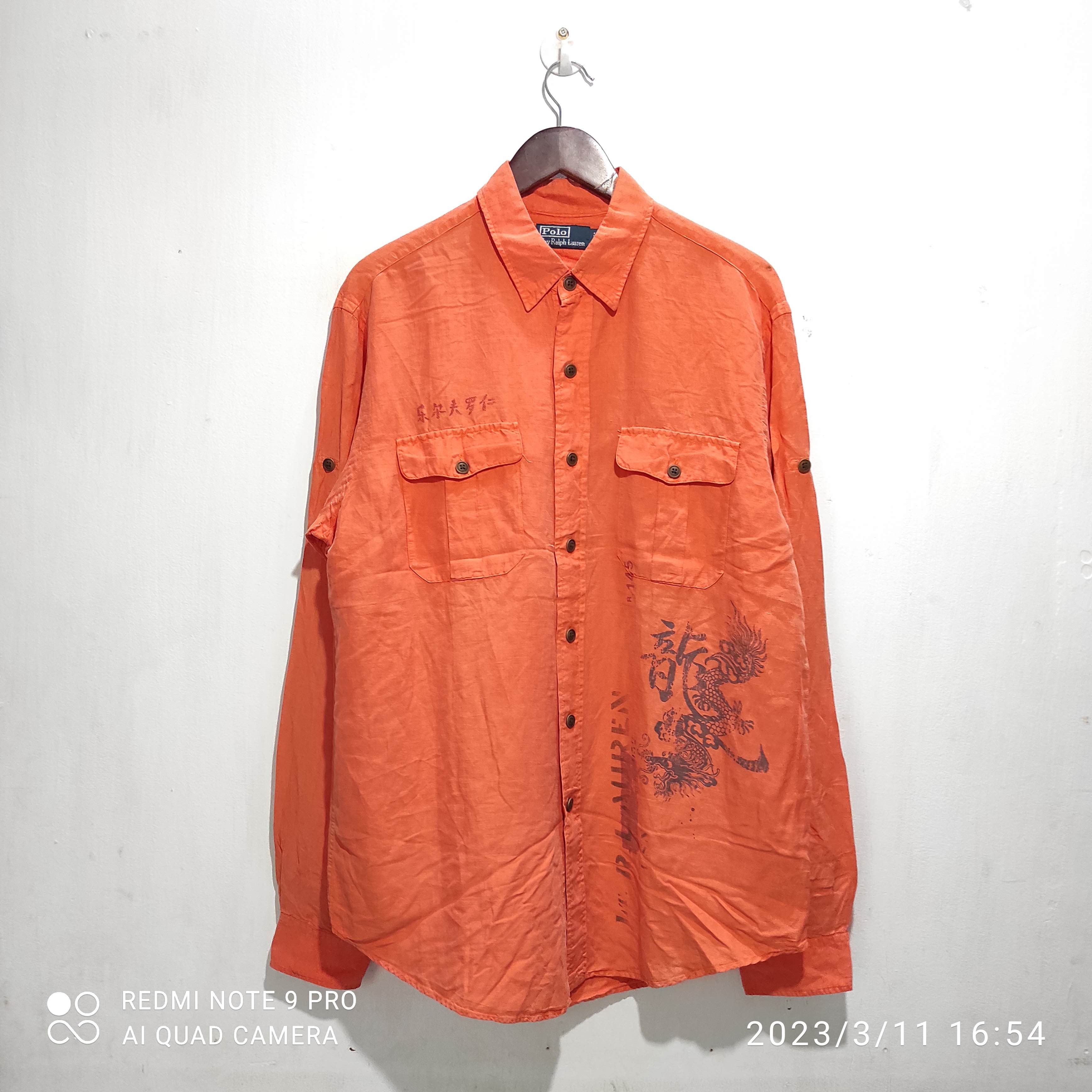 Polo Ralph Lauren Polo Ralph Lauren Linen Silk Dragon Asian Graphics Shirt Size US L / EU 52-54 / 3 - 2 Thumbnail